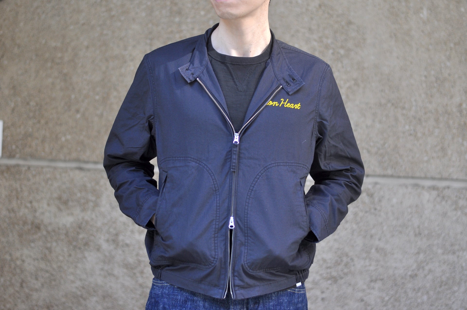 Iron Heart “All-Season” Cotton Serge Drizzler Jacket  (Jet Black)