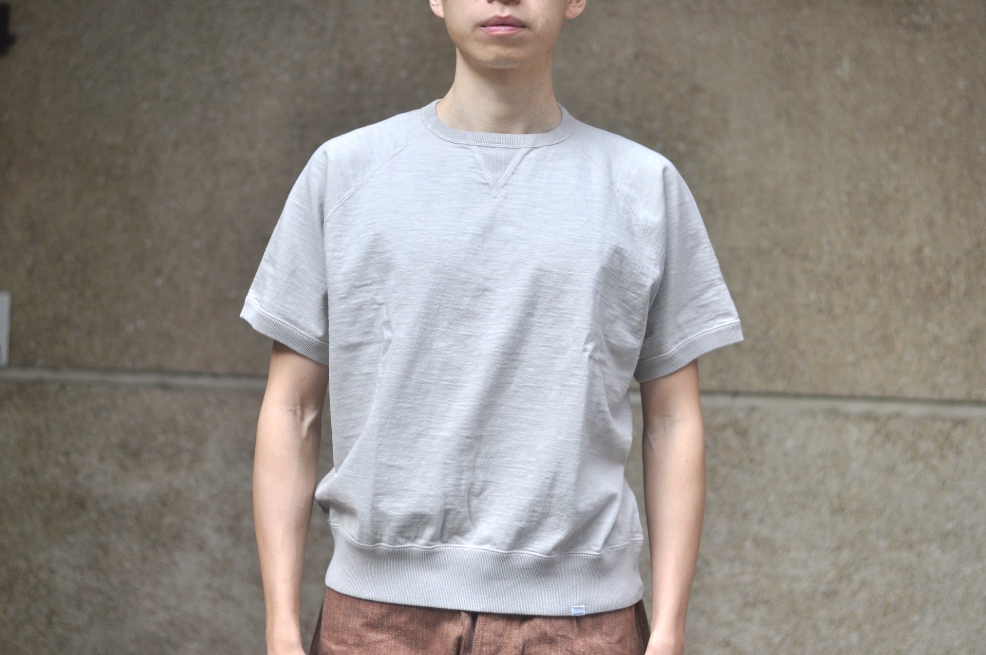 Omoto Denim 12oz “Neppy Textured” S/S Raglan Sweat Tee (Taro Grey)