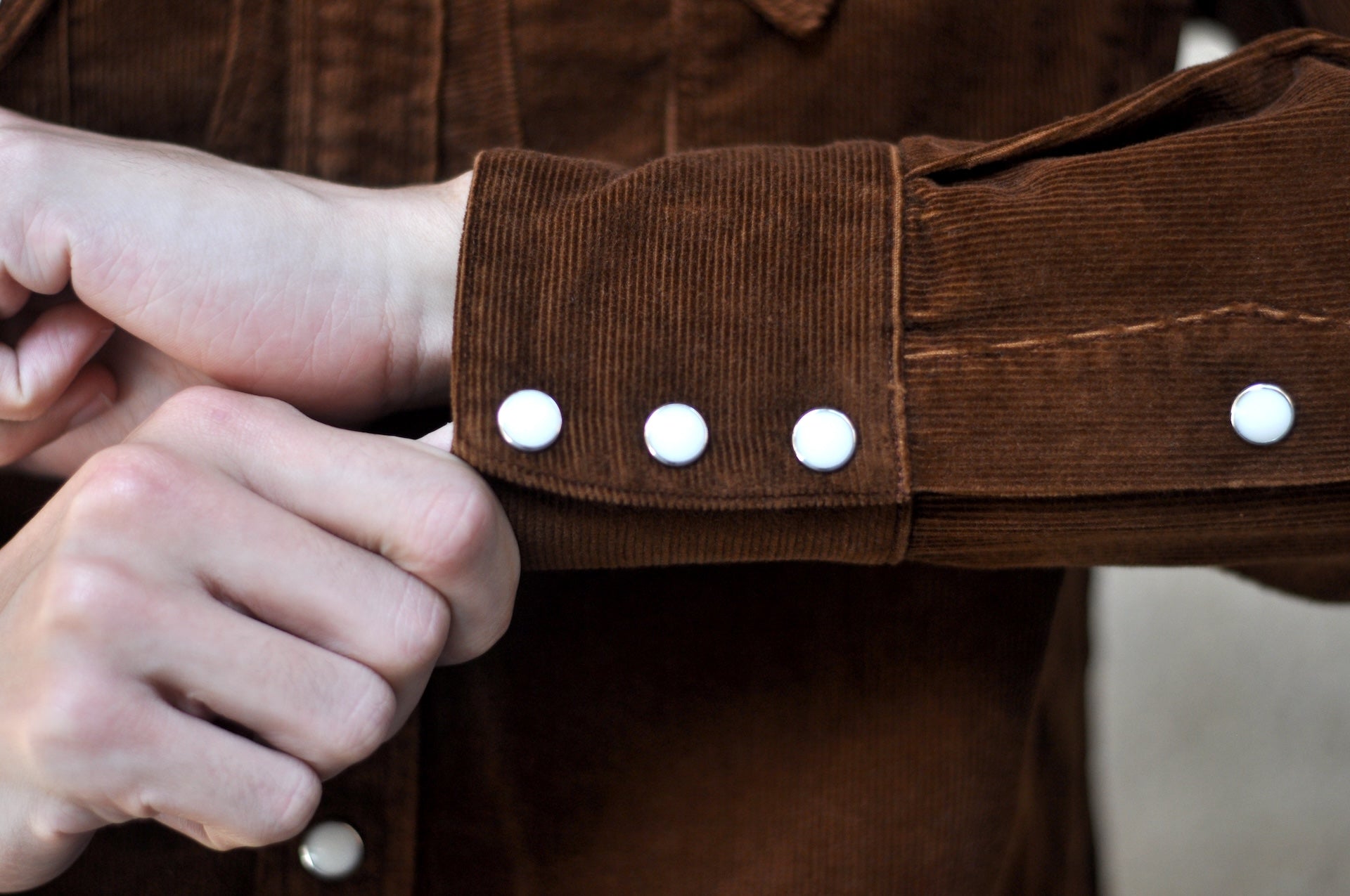 Stevenson Overall Co. 'Cody' Heavyweight 16-Wale Corduroy Western Shirt (Chocolate Brown)