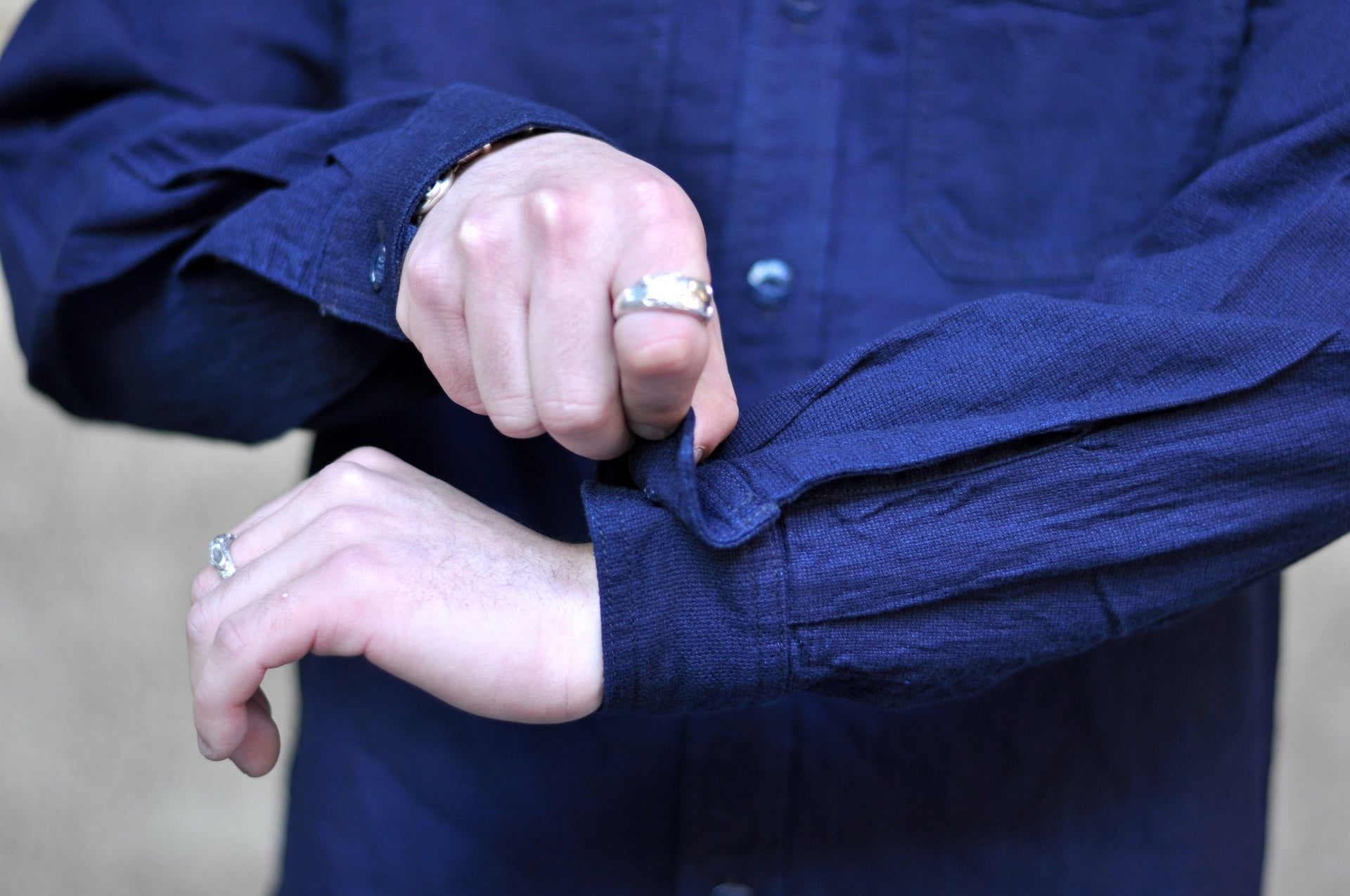 The Flat Head Indigo Dyed Selvage Dobby Work Shirt