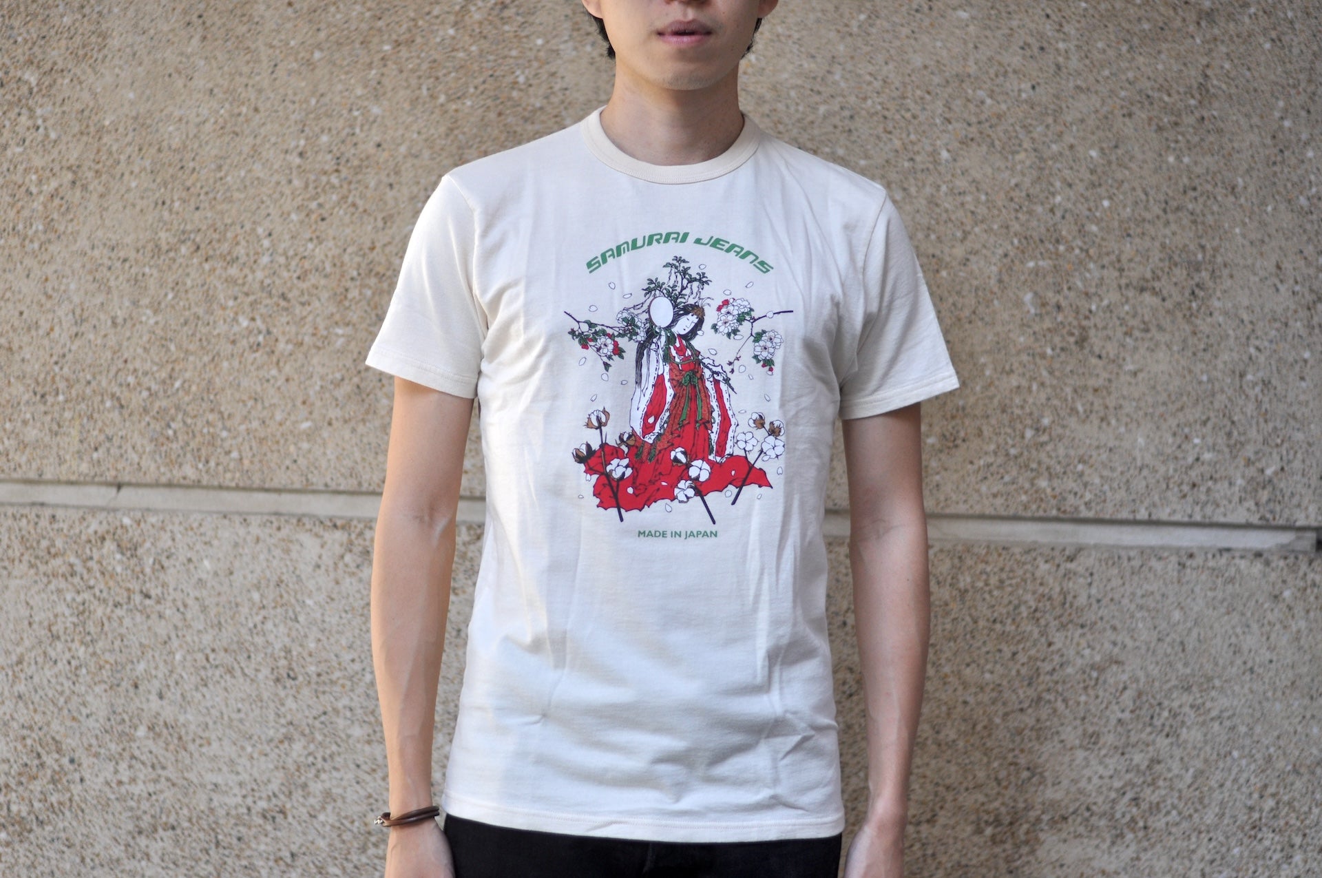 Samurai 7oz "Goddess of Sakura" Loopwheeled Tee (Ivory)