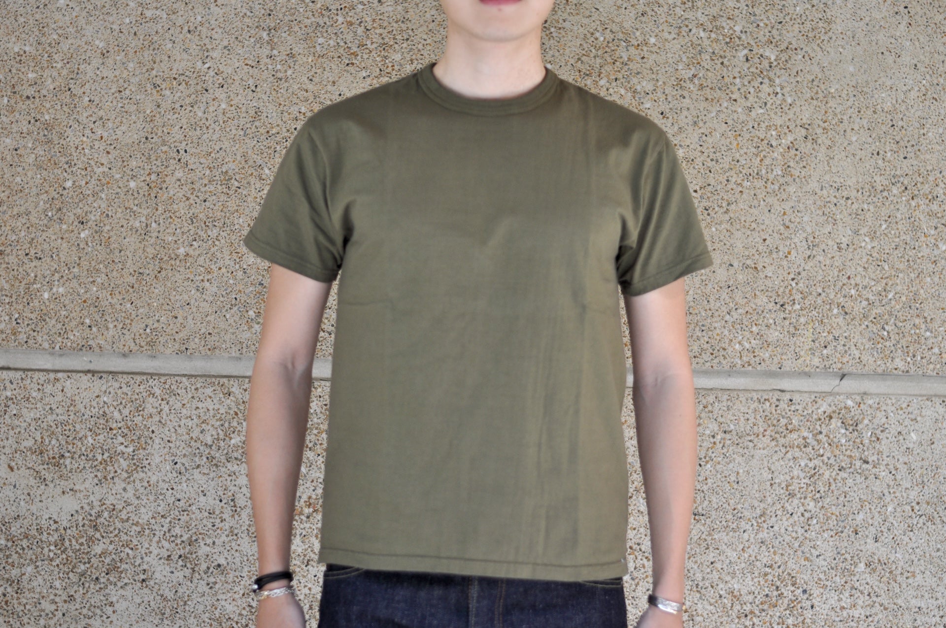 The Flat Head 24 Version 9oz Loopwheeled Plain Tee (Olive)