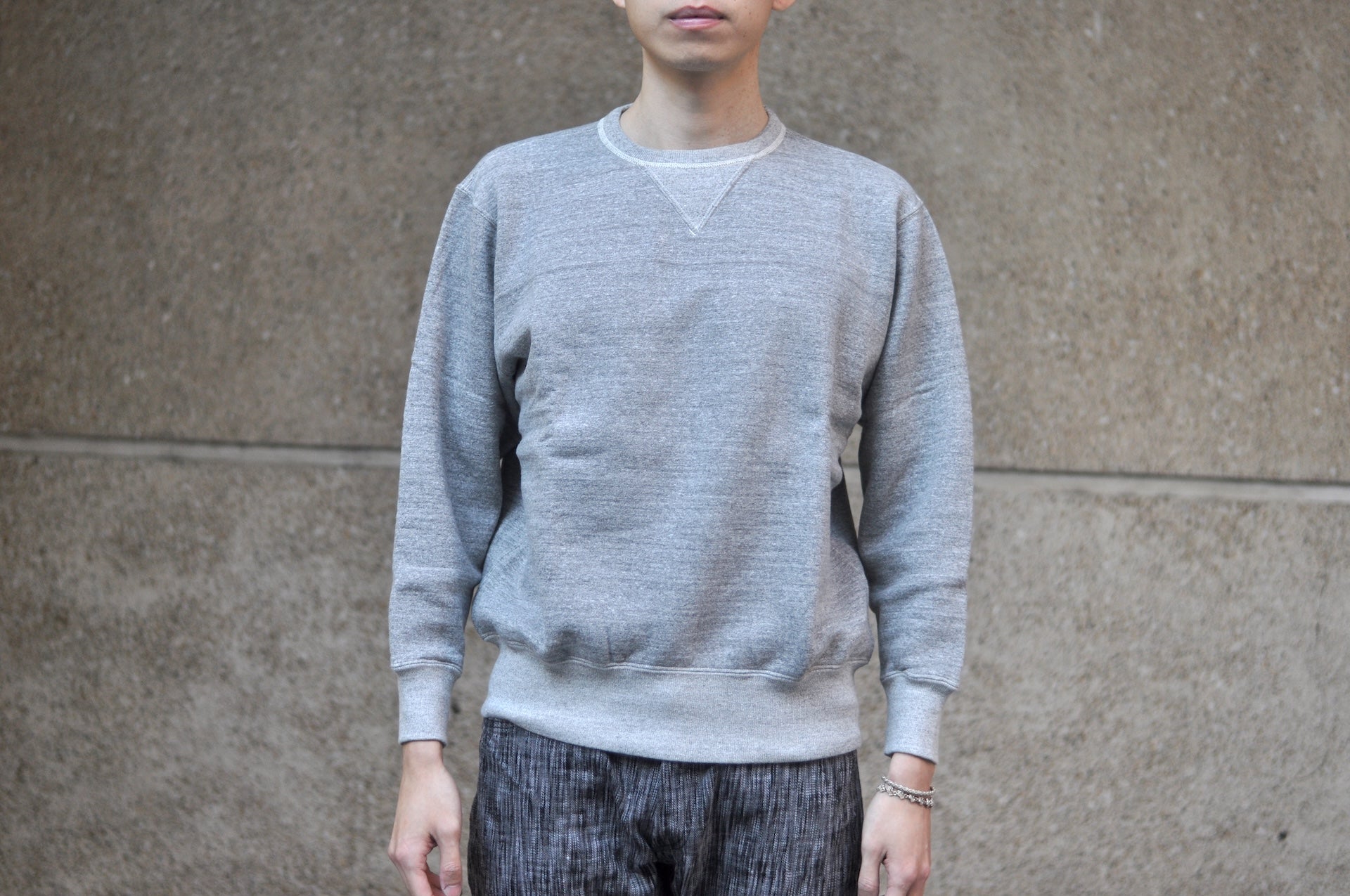 RAGGY CLOTHING 14oz "Pound Cake" Loopwheeled Sweatshirt (Mottled Grey)