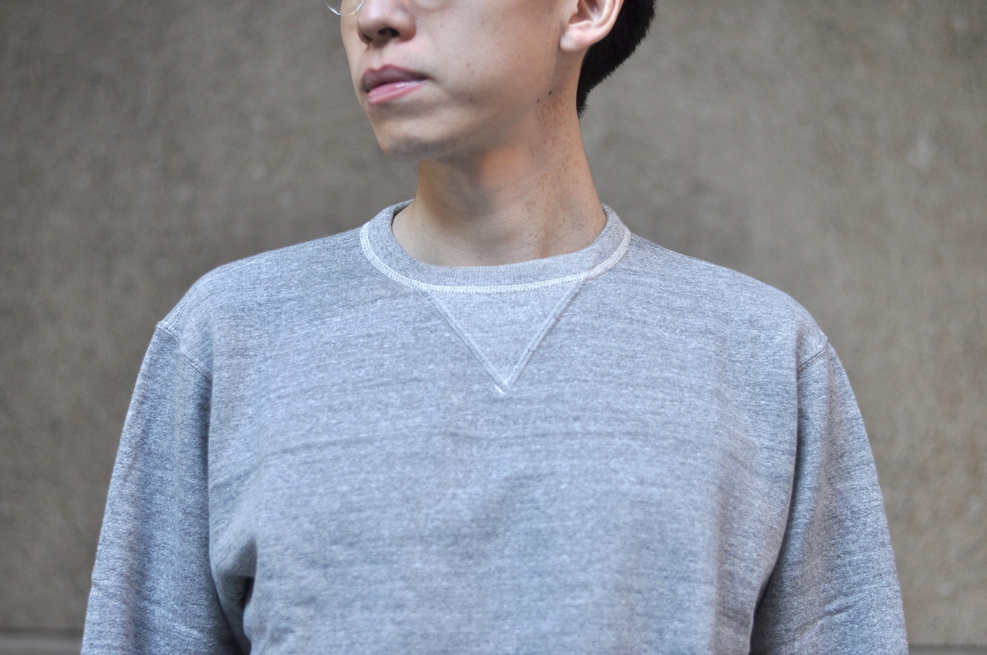 RAGGY CLOTHING 14oz "Pound Cake" Loopwheeled Sweatshirt (Mottled Grey)