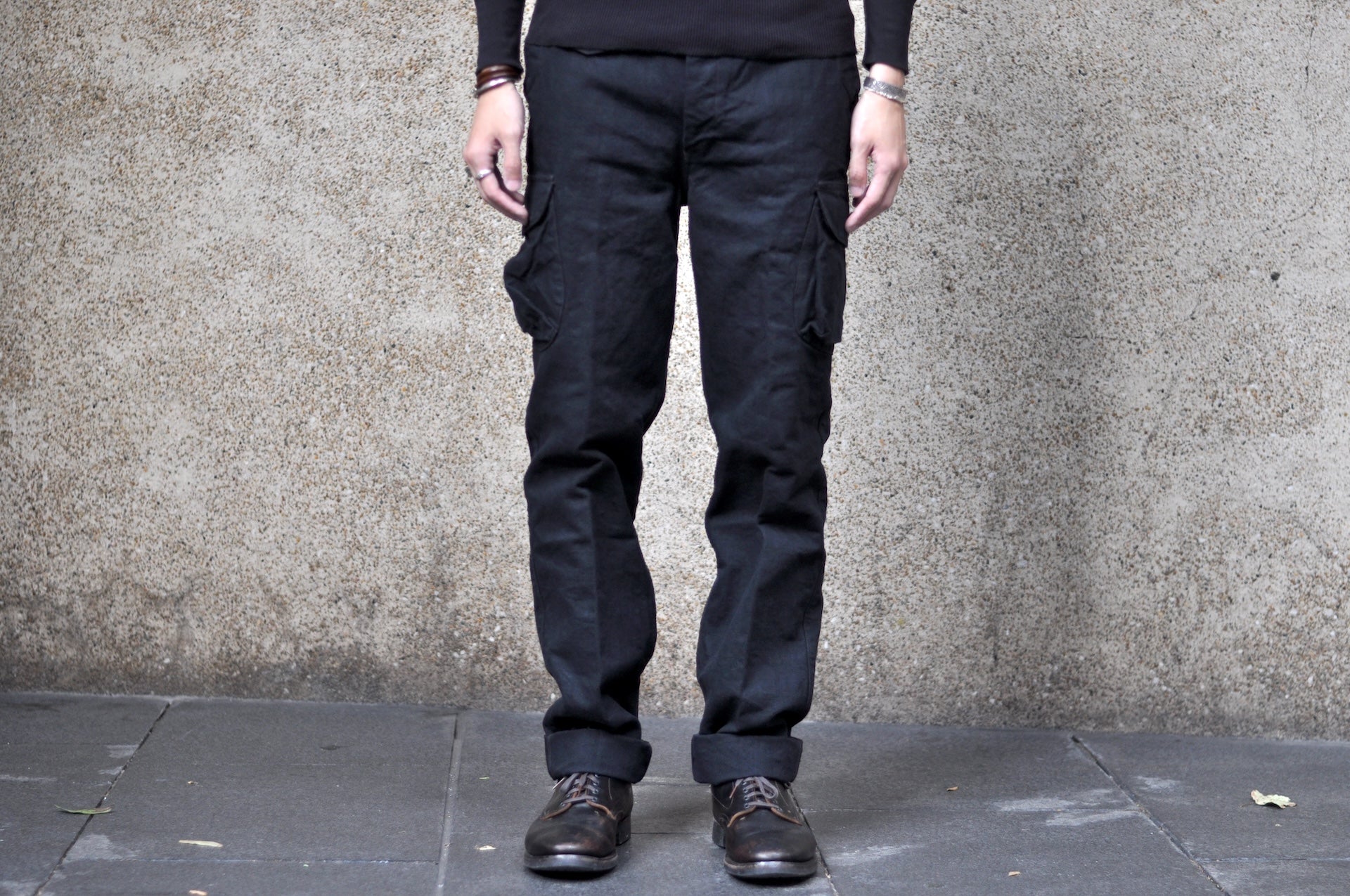 Freewheelers "Timber Cruiser" Ultra-Heavyweight Duck Canvas Trousers (Yarn-Dyed Black)