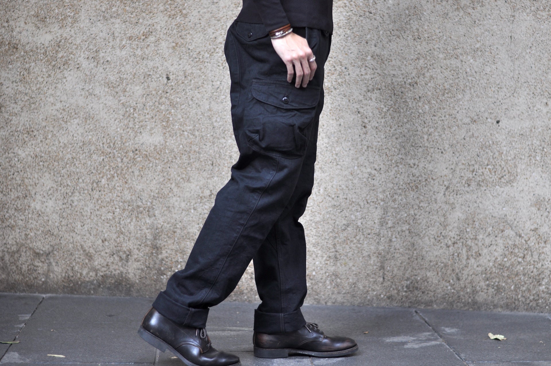 Freewheelers "Timber Cruiser" Ultra-Heavyweight Duck Canvas Trousers (Yarn-Dyed Black)