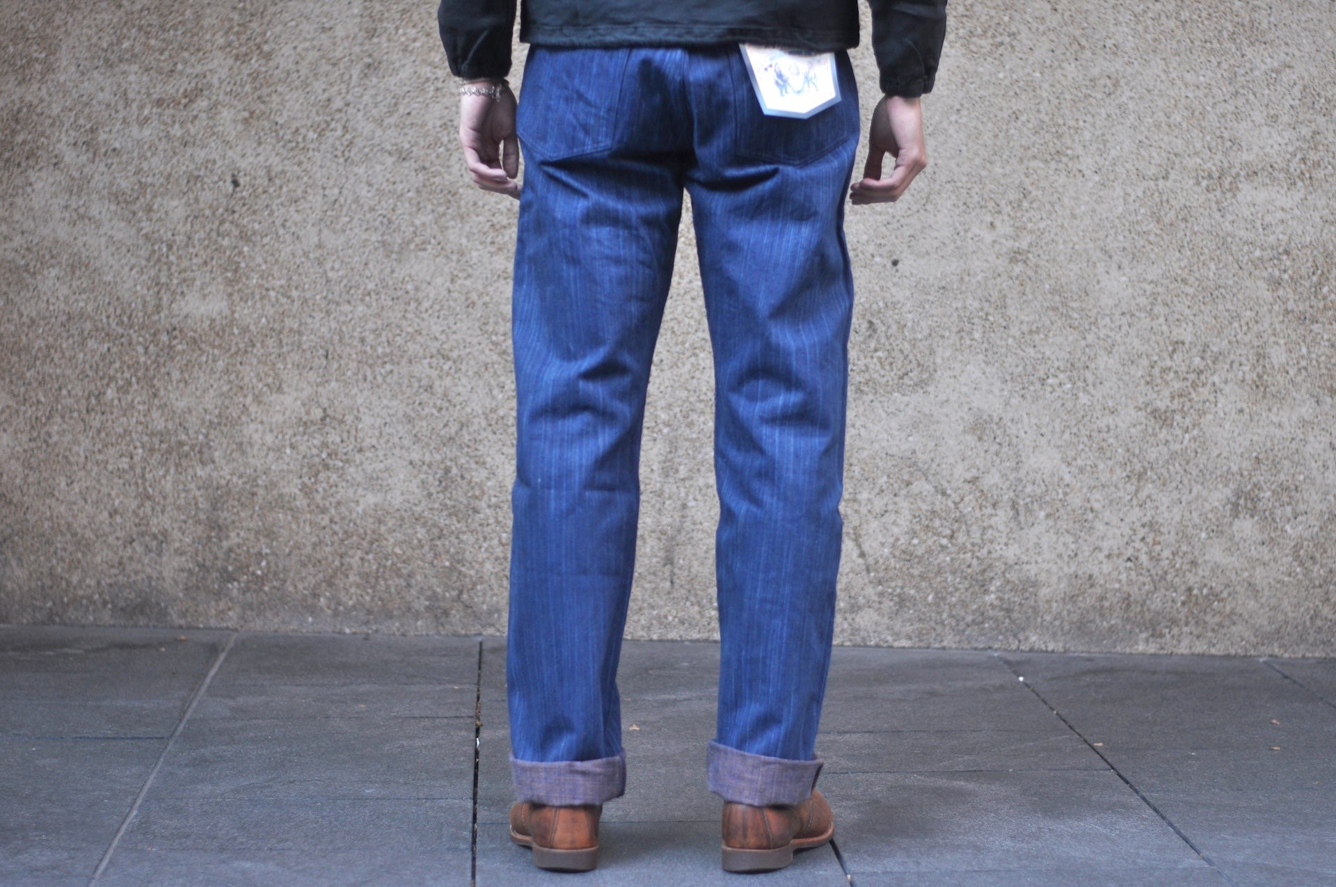 Graph Zero 13oz “Natural Indigo X Kakishibu” Vertical-Slub Denim (Classic Straight fit)