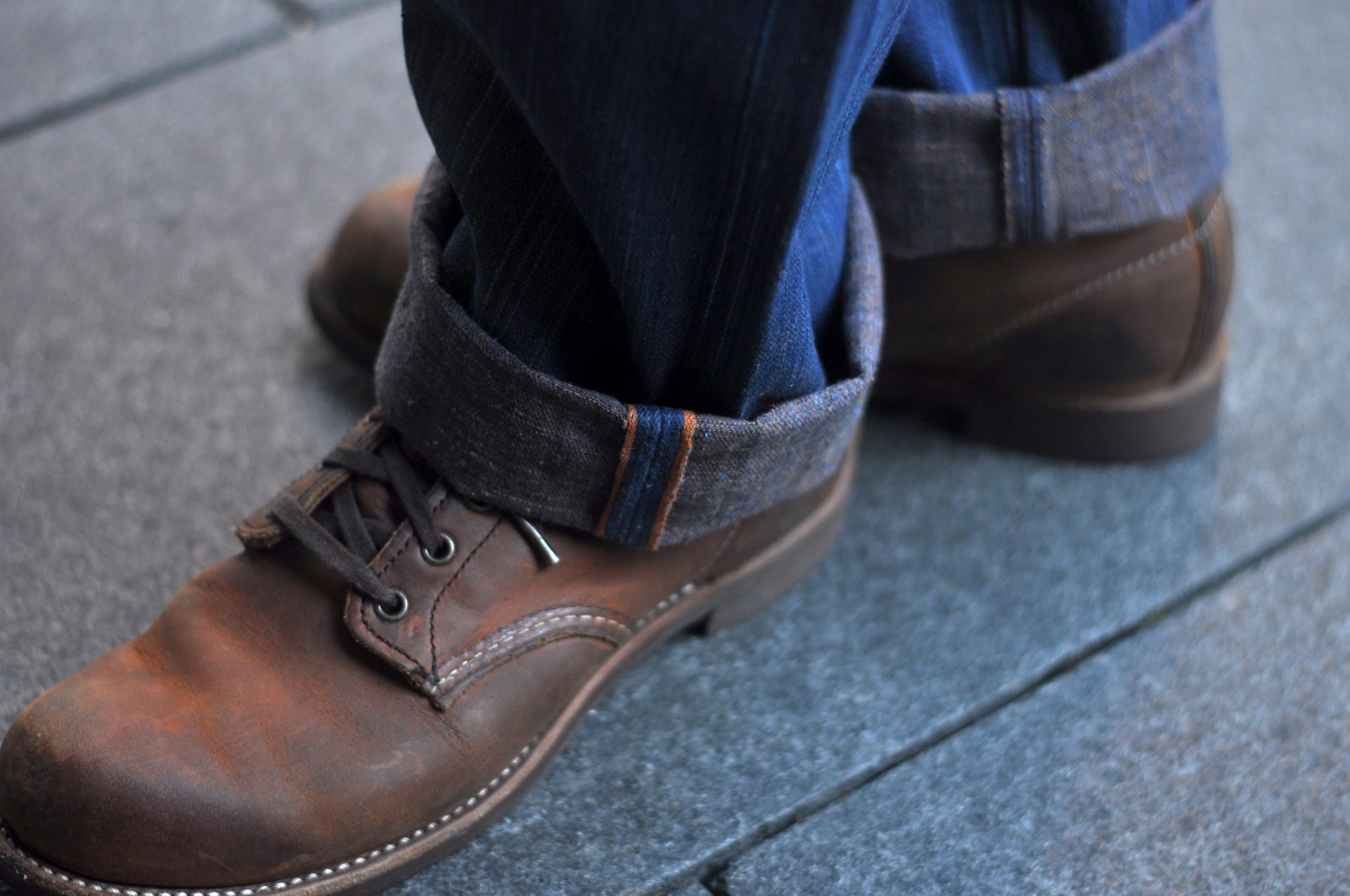 Graph Zero 13oz “Natural Indigo X Kakishibu” Vertical-Slub Denim (Classic Straight fit)