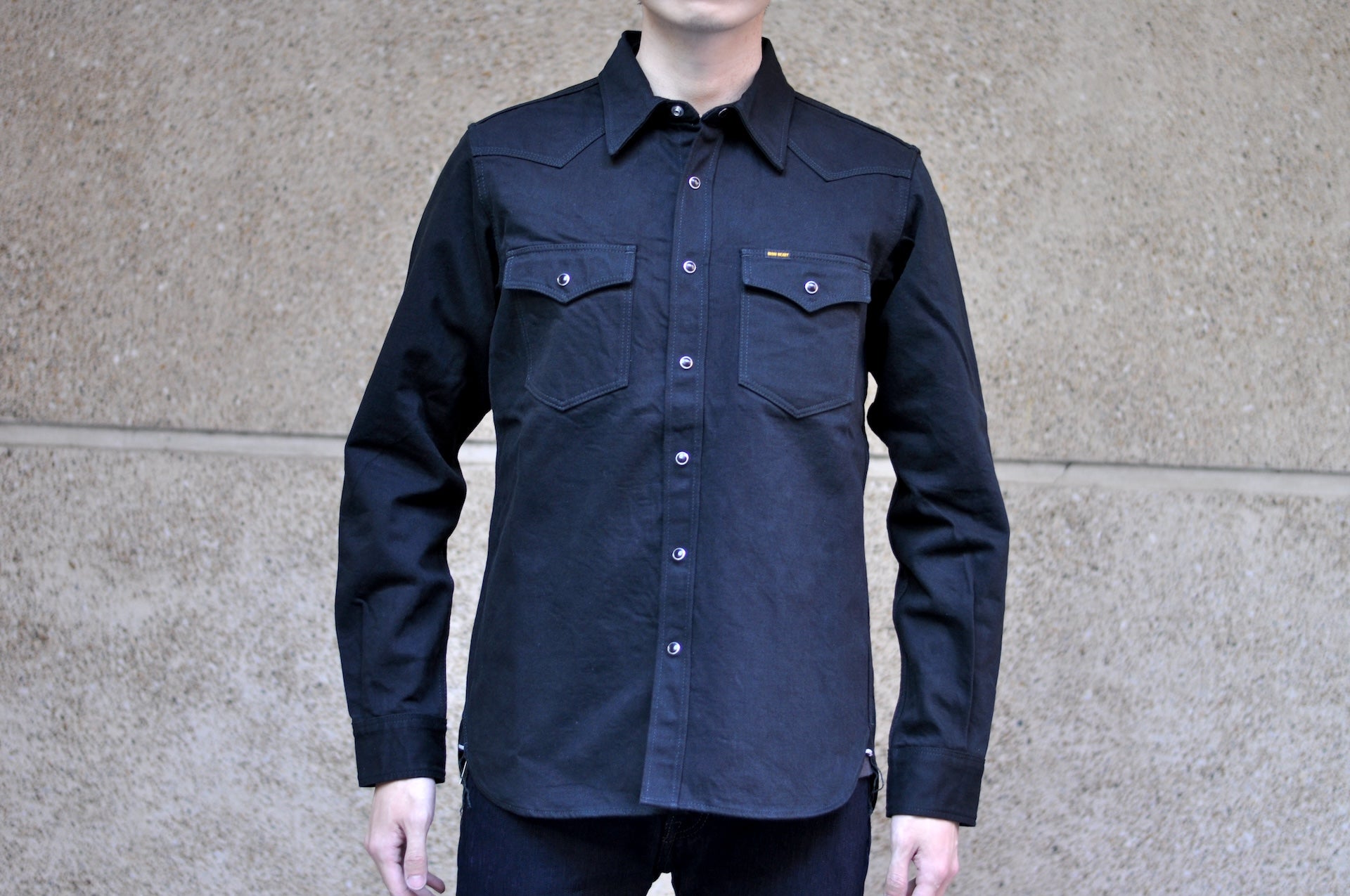 Iron Heart 12oz "Johnny Cash III" Black Selvage Denim Western Shirt