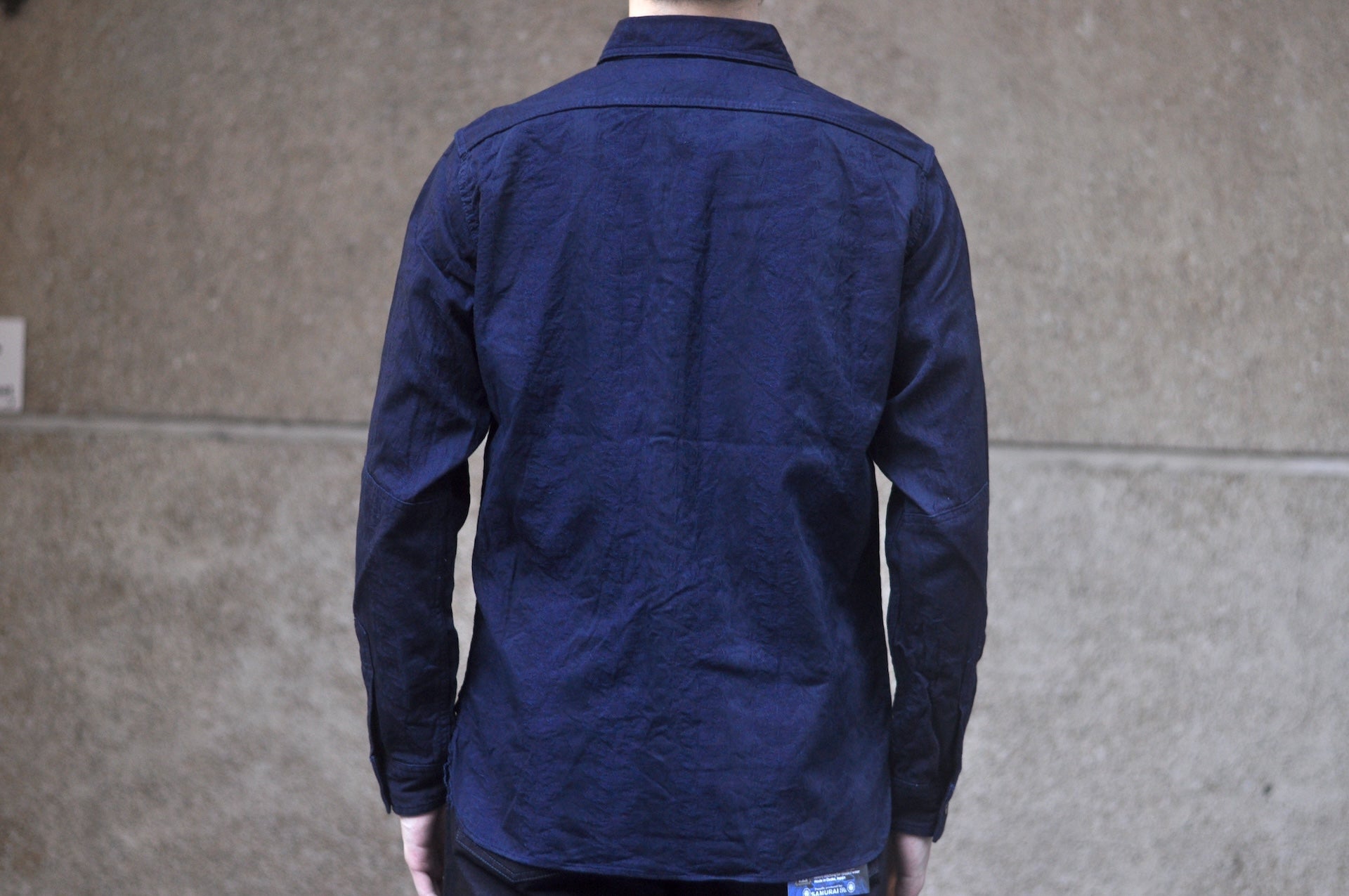 Samurai Indigo Dyed “Sengen Blossom” Jacquard Oxford Shirt (Overseas Edition)