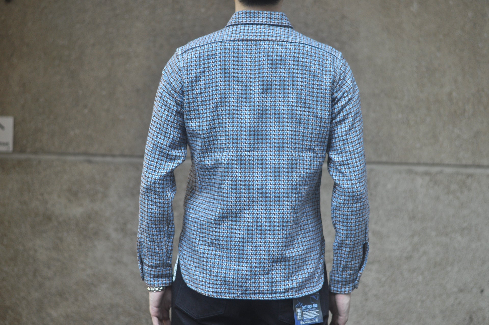 Samurai Indigo Dyed Heavyweight “Overseas Edition” Flannel Workshirt (Cheese Brown)
