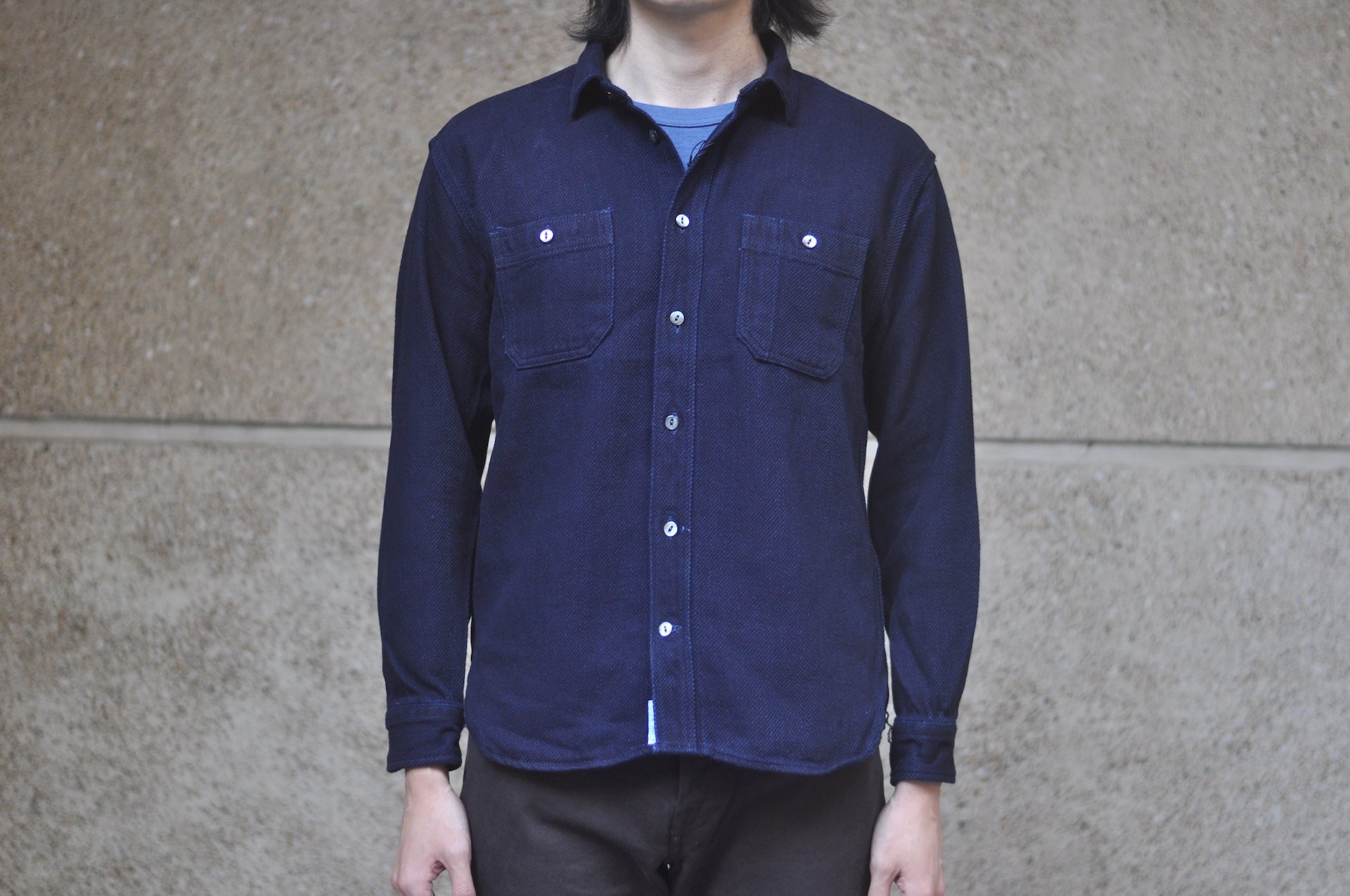 MOMOTARO JEANS Indigo Dyed Heavyweight Dobby Workshirt