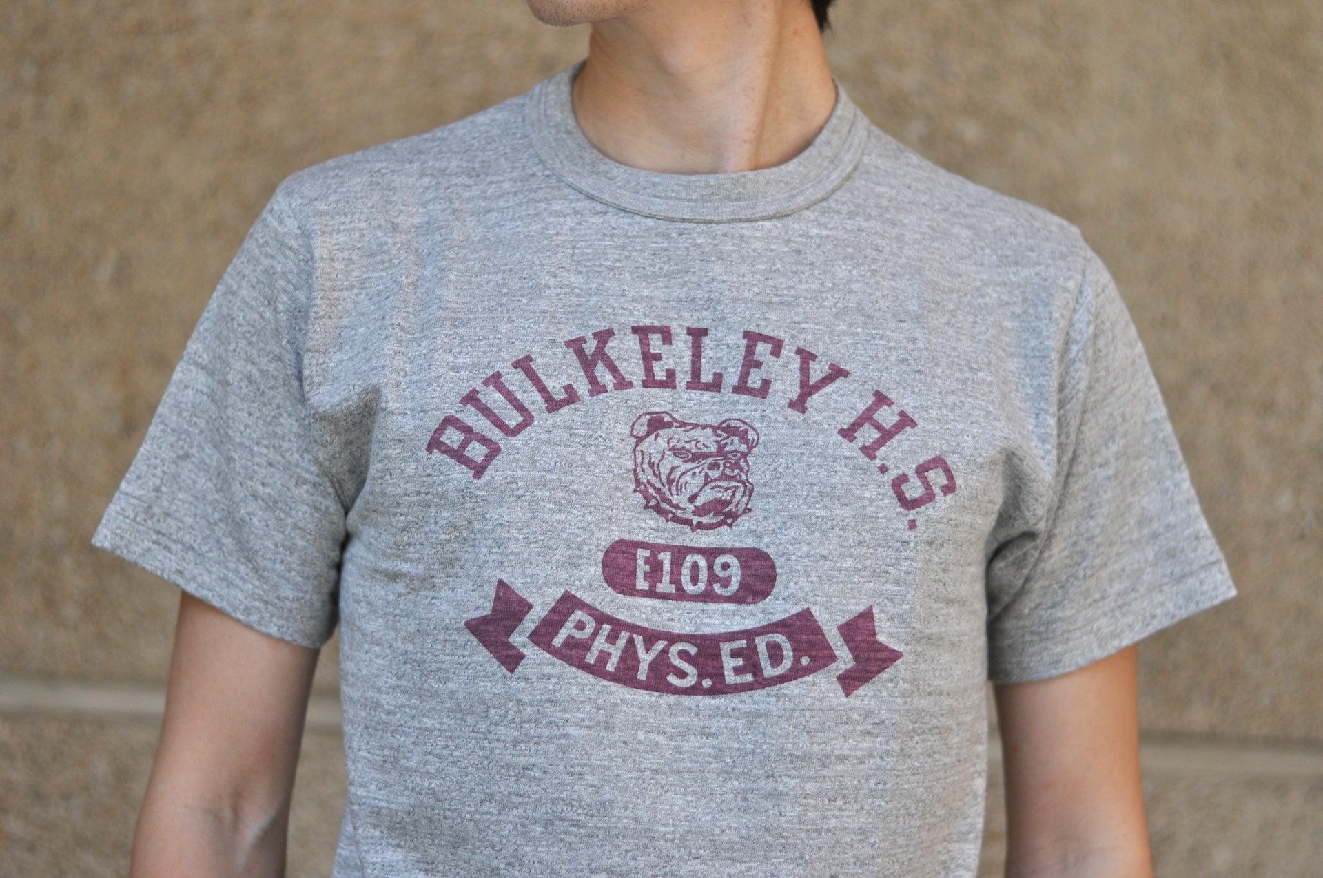 Warehouse Co 5.5oz "Bulkeley" 'Bamboo Textured' Tee (Heather Grey)