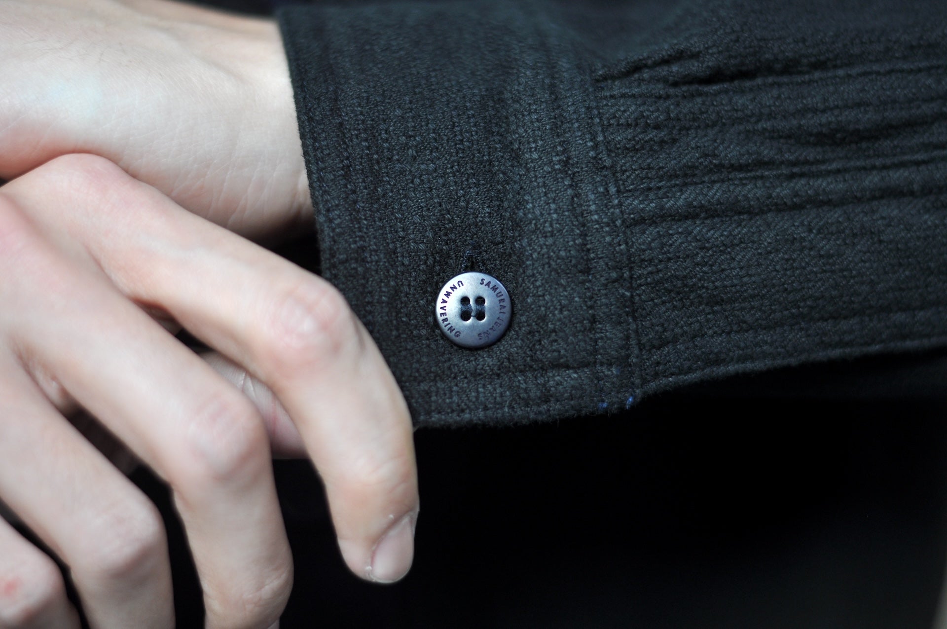 Samurai “Ultimate Black” Sashiko Flannel Workshirt (Oversea Edition)