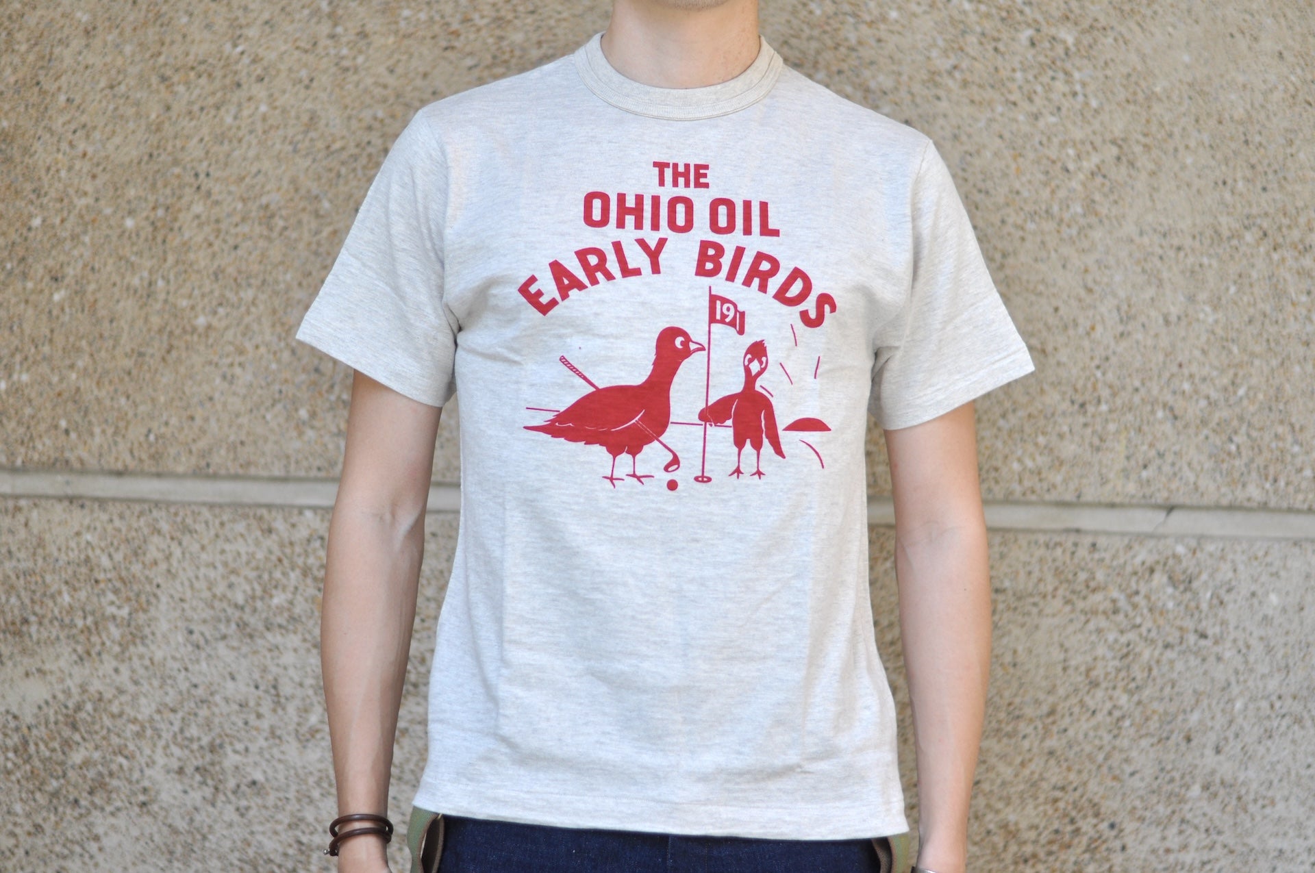 Warehouse Co 5.5oz "Early Birds" 'Bamboo Textured' Tee (Oatmeal)