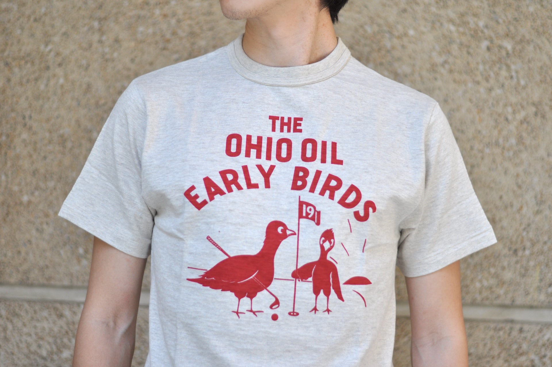 Warehouse Co 5.5oz "Early Birds" 'Bamboo Textured' Tee (Oatmeal)