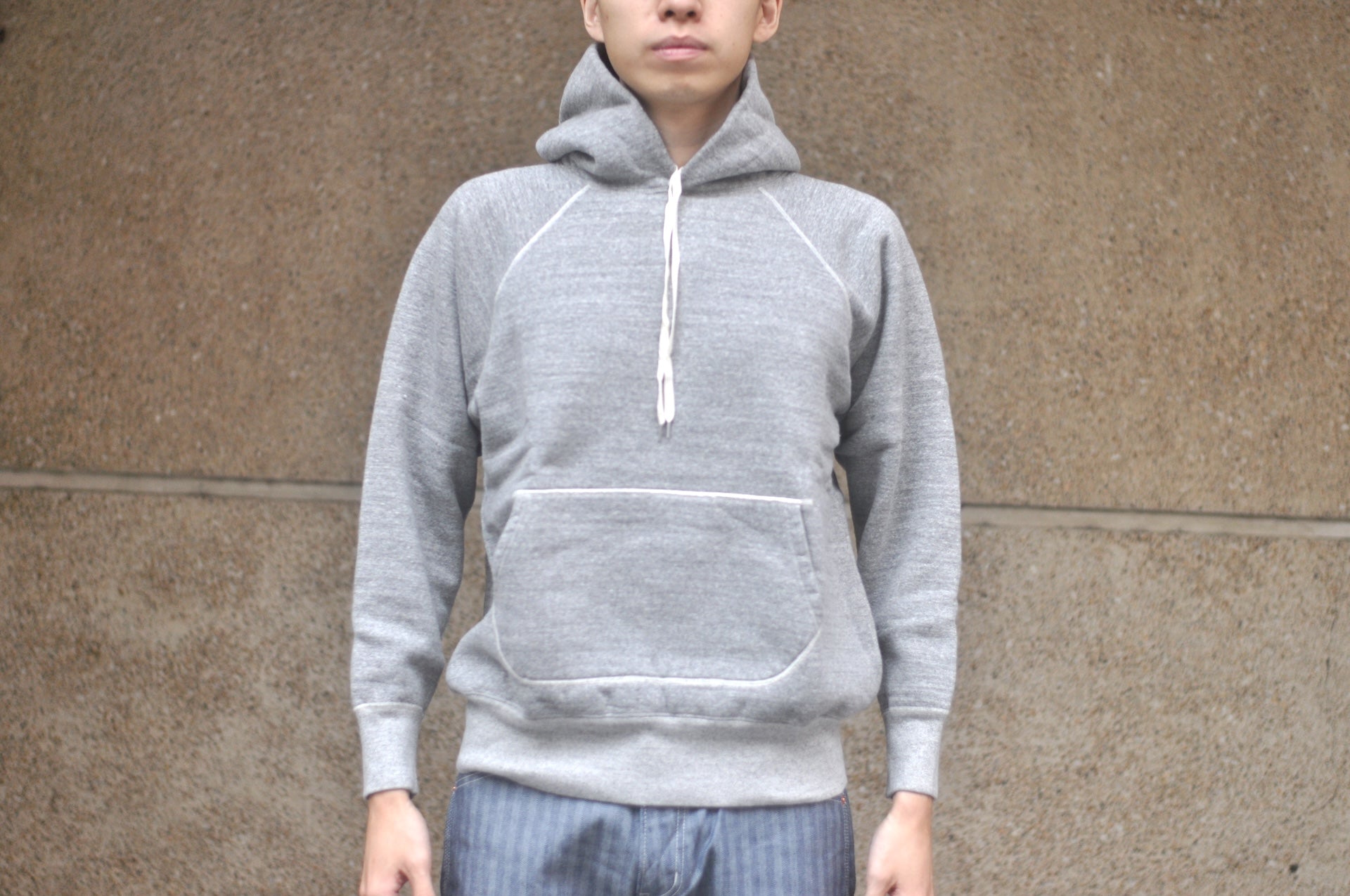 RAGGY CLOTHING 14oz “Pound Cake” Loopwheeled Pullover (Mottle Grey)