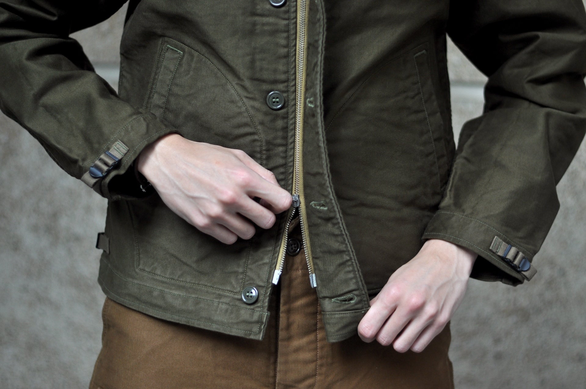 Freewheelers "Deck Worker" Jacket (Dark Khaki Green)