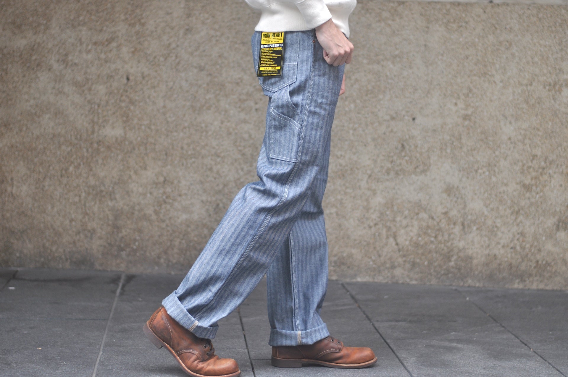 Iron Heart 10.5oz Herringbone Twill Painter Pants (Indigo)