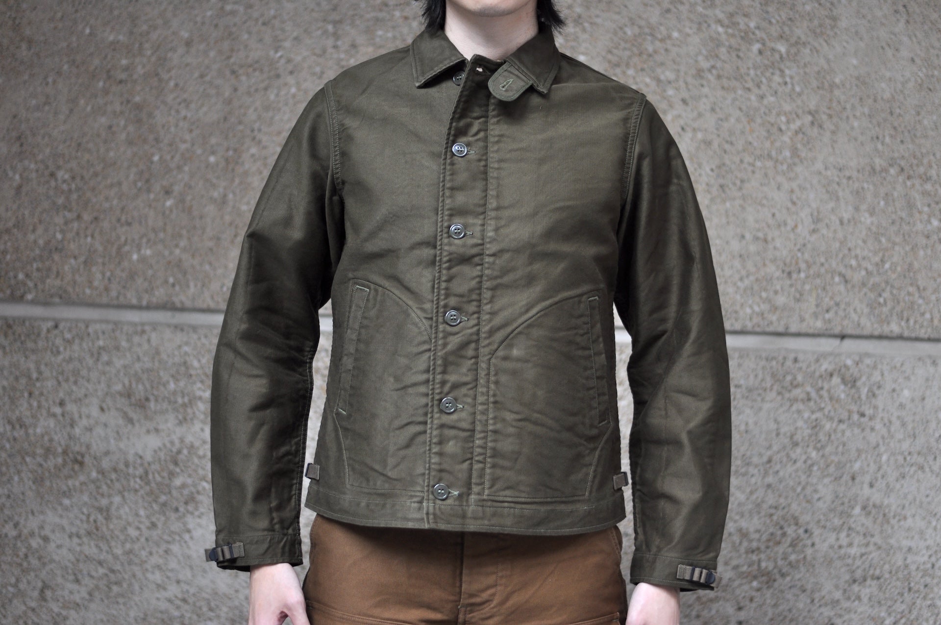 Freewheelers "Deck Worker" Jacket (Dark Khaki Green)