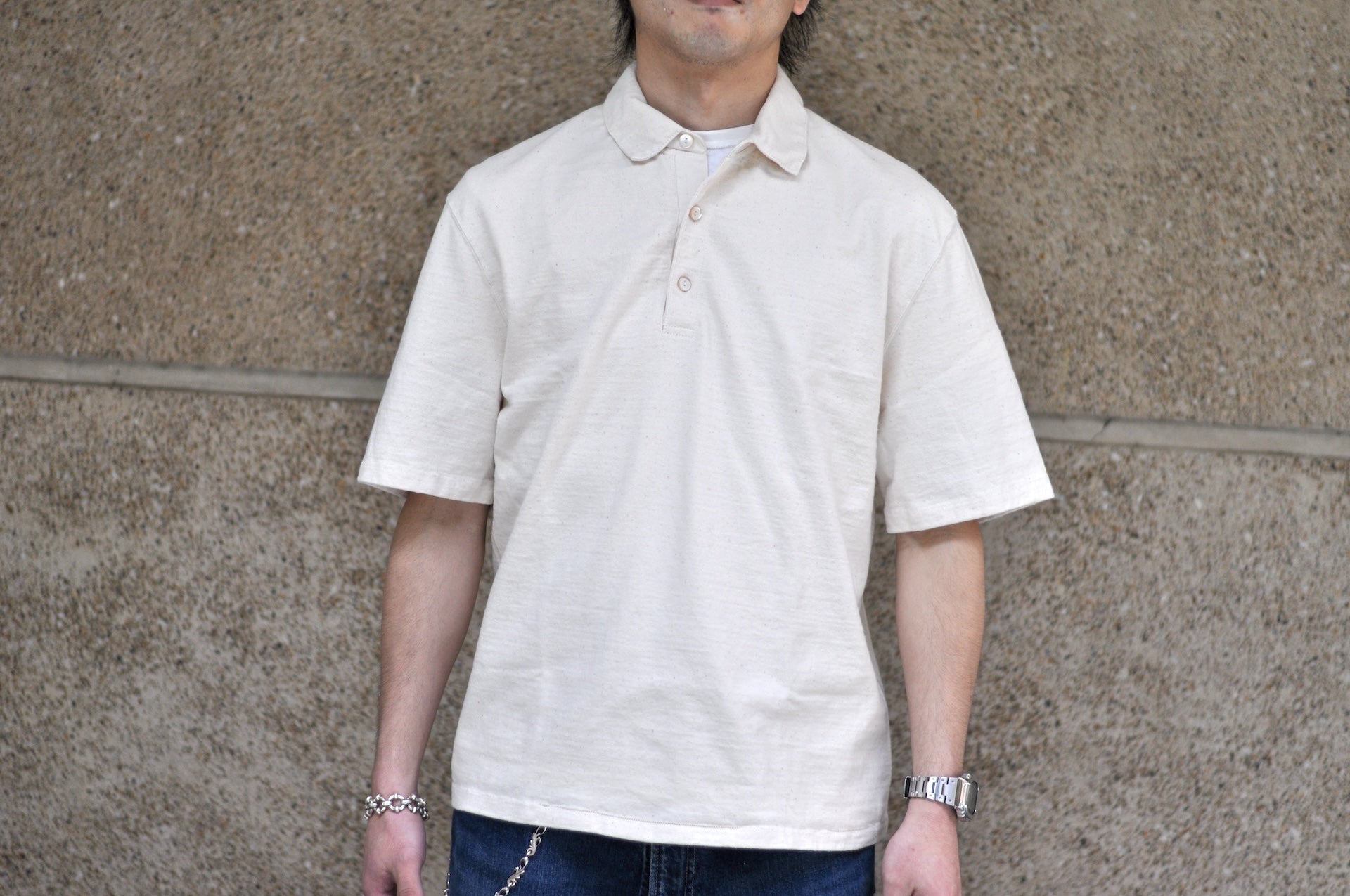 Samurai 12oz "Nippon Cotton" Heavyweight Polo Shirt (Natural)