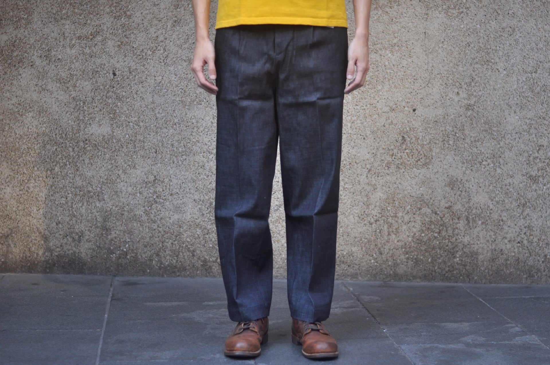MOMOTARO JEANS 8oz “Tokuno Blue” Indigo Dyed Selvage Tailored Denim Trousers