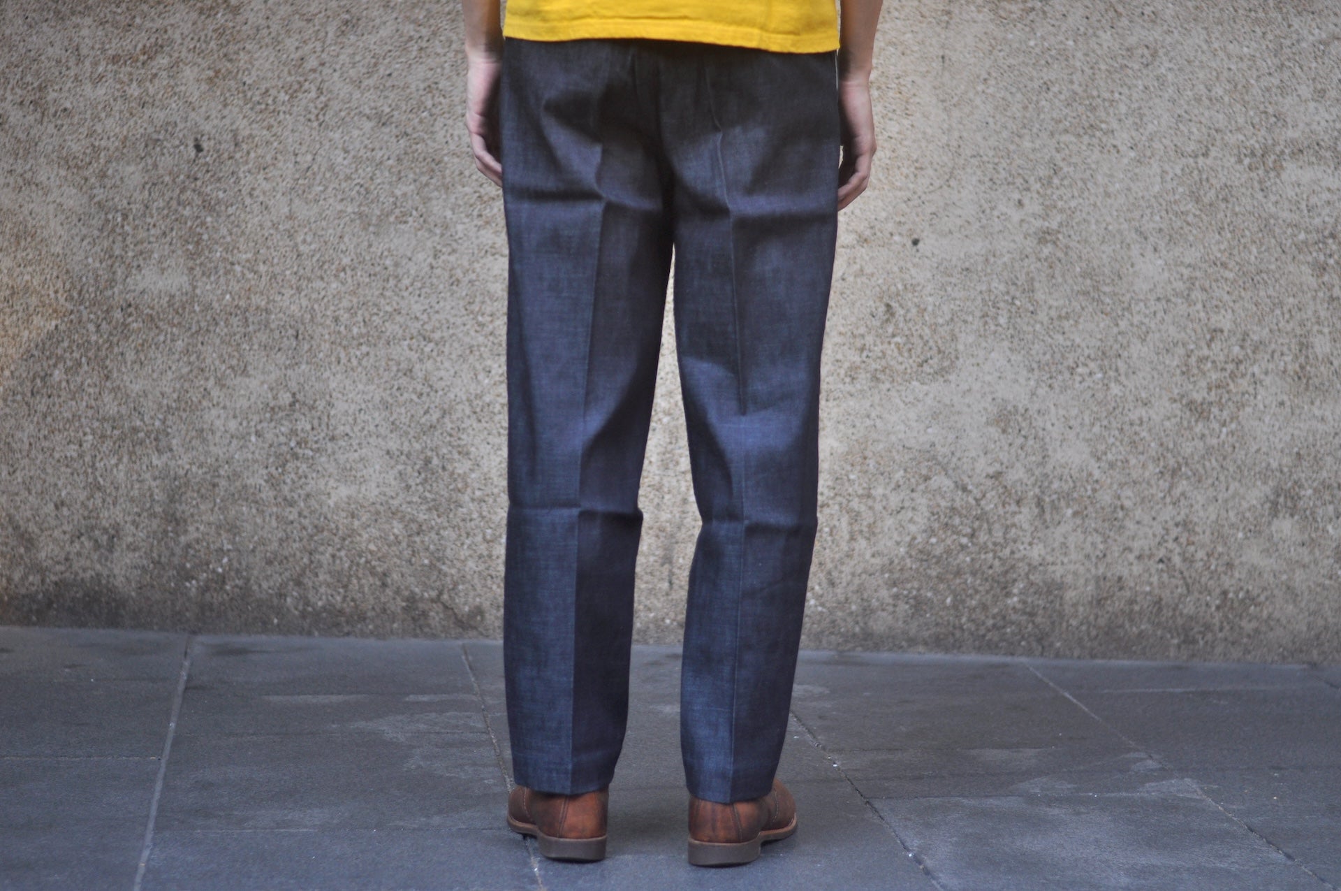 MOMOTARO JEANS 8oz “Tokuno Blue” Indigo Dyed Selvage Tailored Denim Trousers