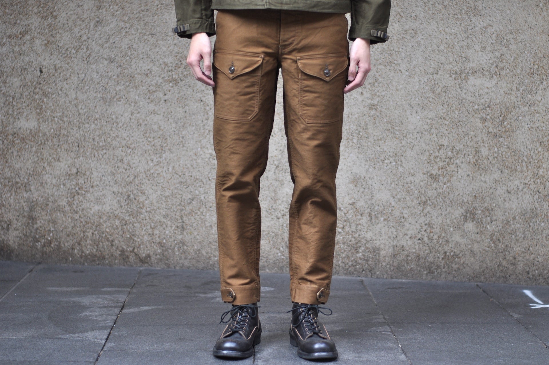 Freewheelers Heavyweight Jungle Cloth "S-8 Aviators' Trousers" (Sepia Brown)