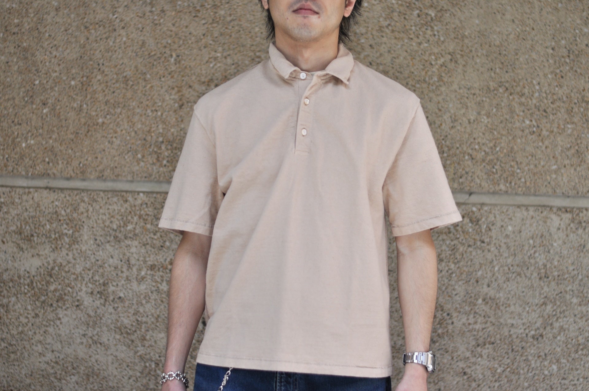 Samurai 12oz "Nippon Cotton" Heavyweight Polo Shirt (Pale Kuri)