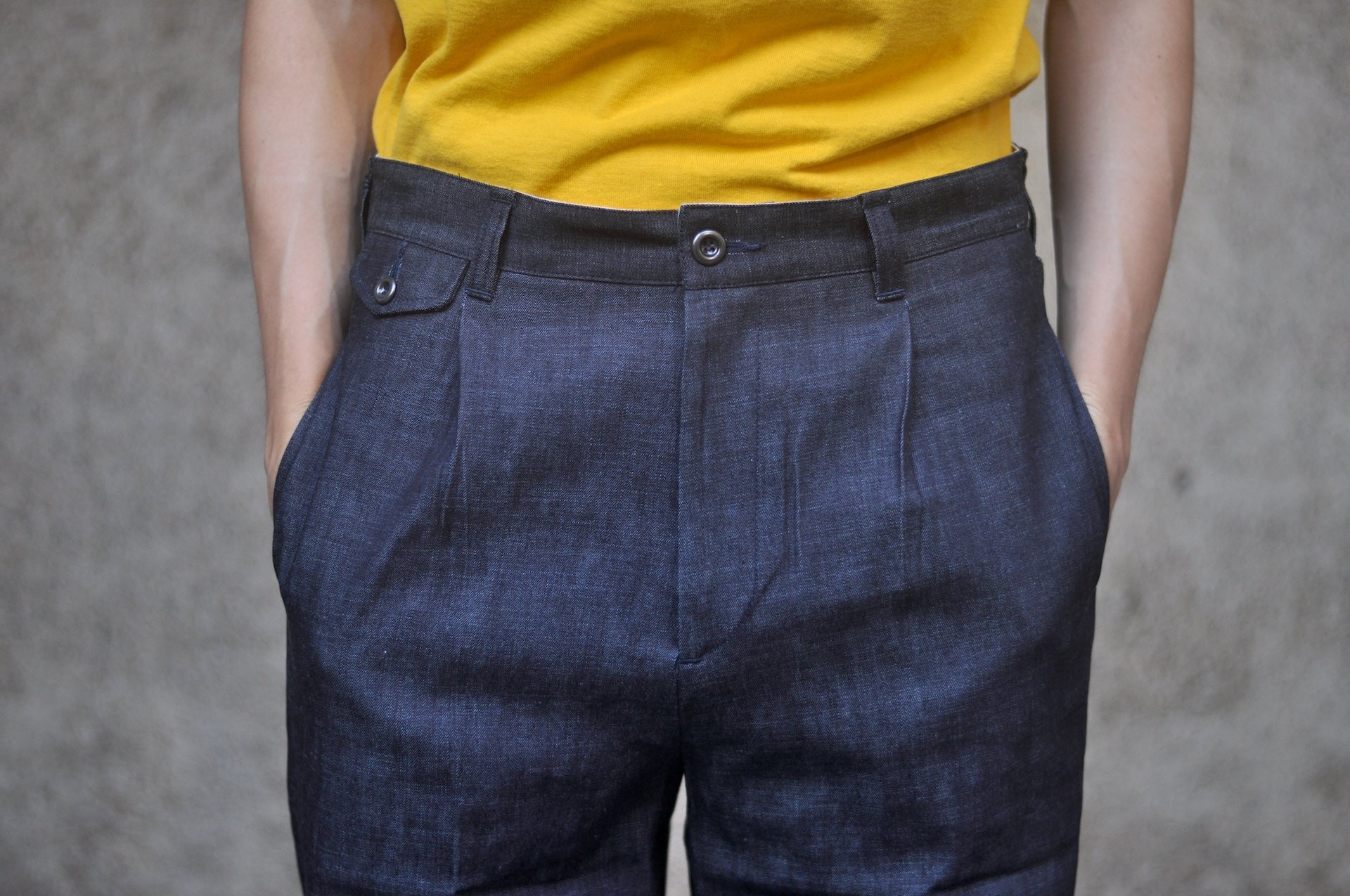 MOMOTARO JEANS 8oz “Tokuno Blue” Indigo Dyed Selvage Tailored Denim Trousers