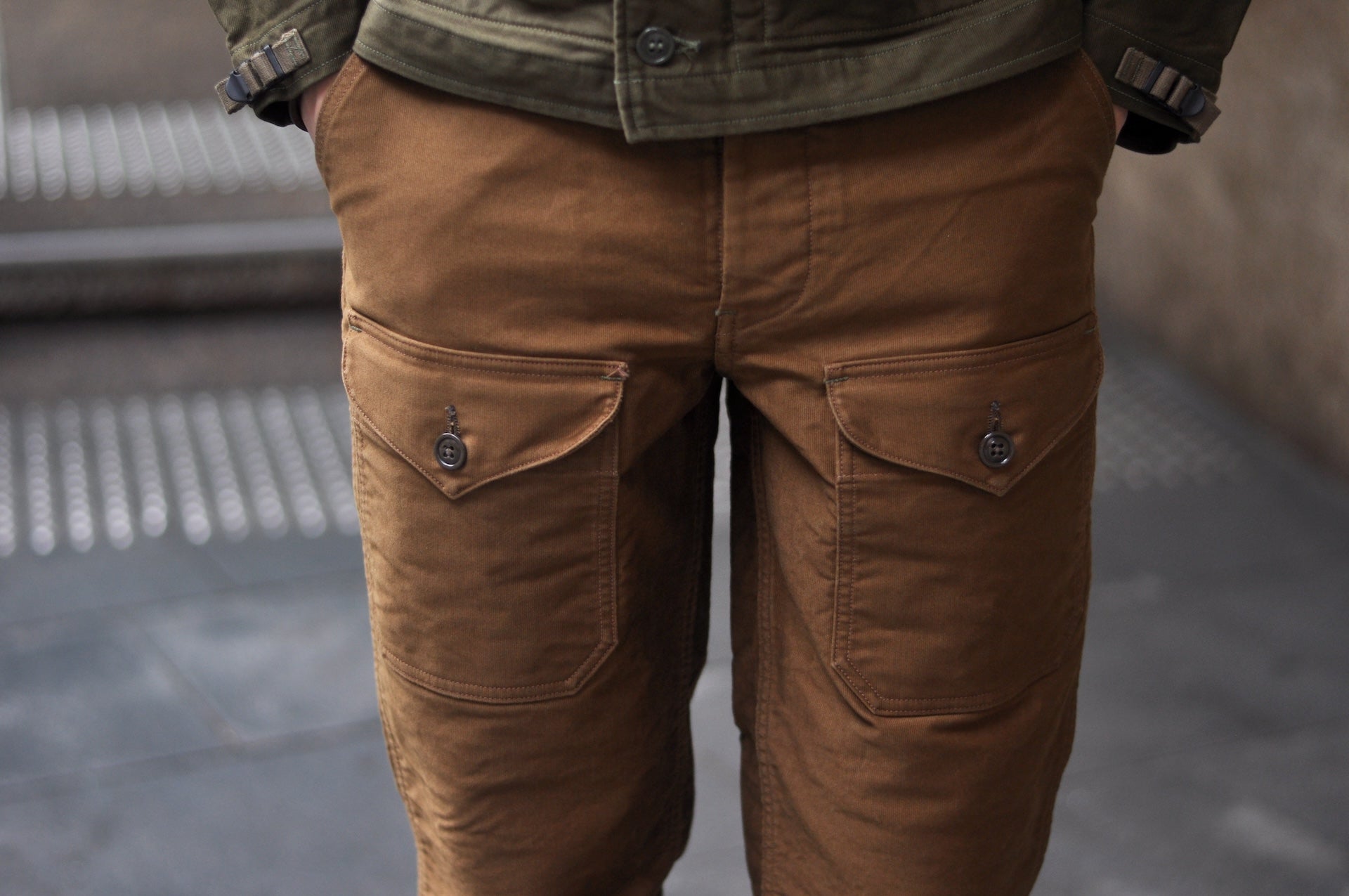 Freewheelers Heavyweight Jungle Cloth "S-8 Aviators' Trousers" (Sepia Brown)