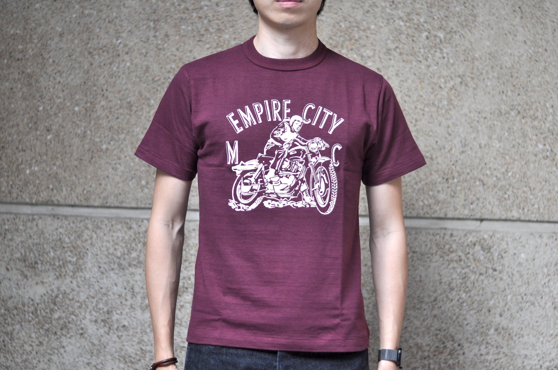 Warehouse Co 5.5oz "Empire City" 'Bamboo Textured' Tee (Bordeaux)