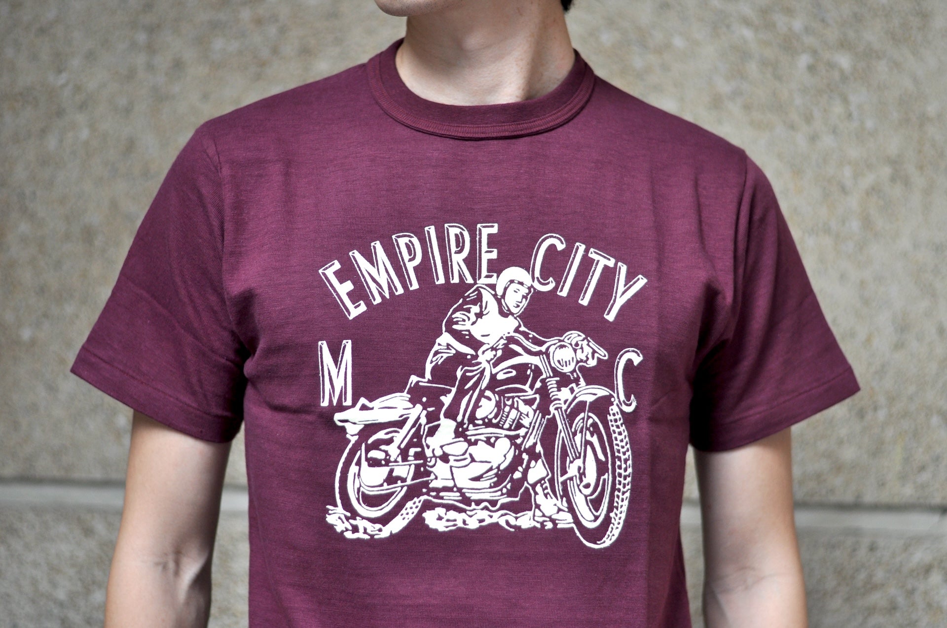 Warehouse Co 5.5oz "Empire City" 'Bamboo Textured' Tee (Bordeaux)