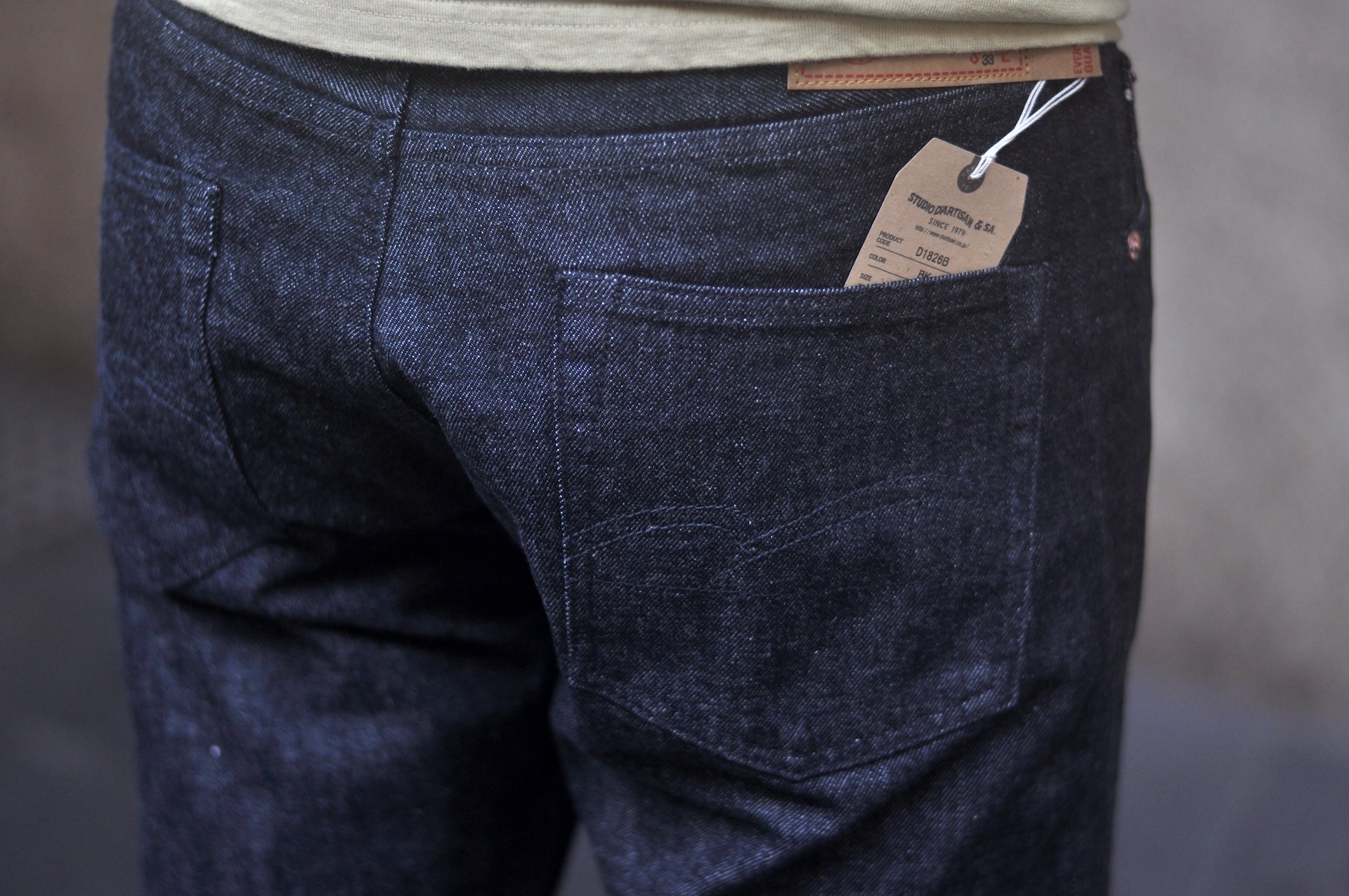 Studio D'Artisan D1826B 13.5oz Black Dyed "New Ivy" Denim (Relaxed Tapered fit)