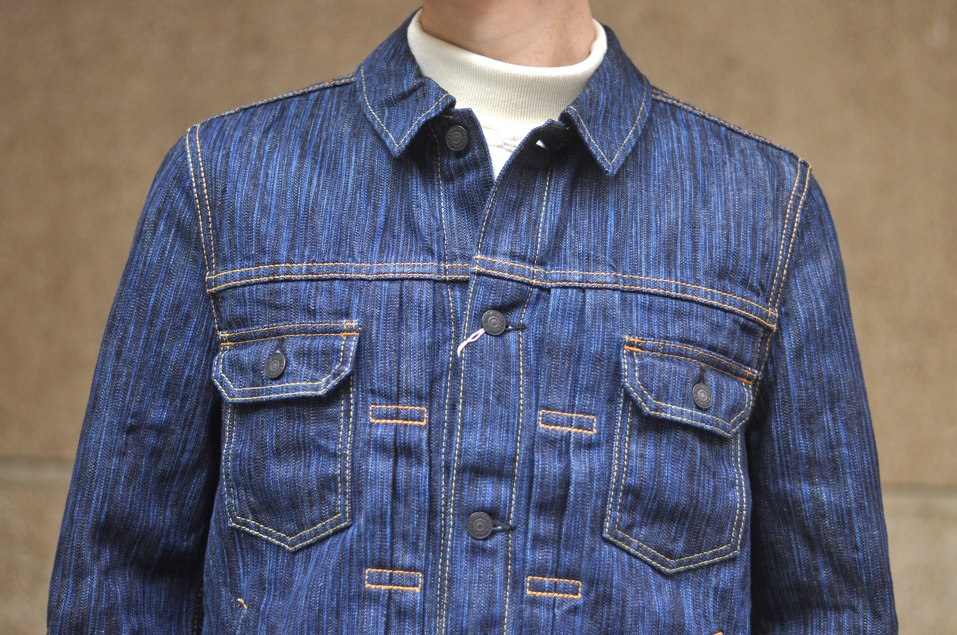Pure Blue Japan 14.5oz Indigo Dyed “Waterfall” Type 2 Denim Jacket (Daylight)