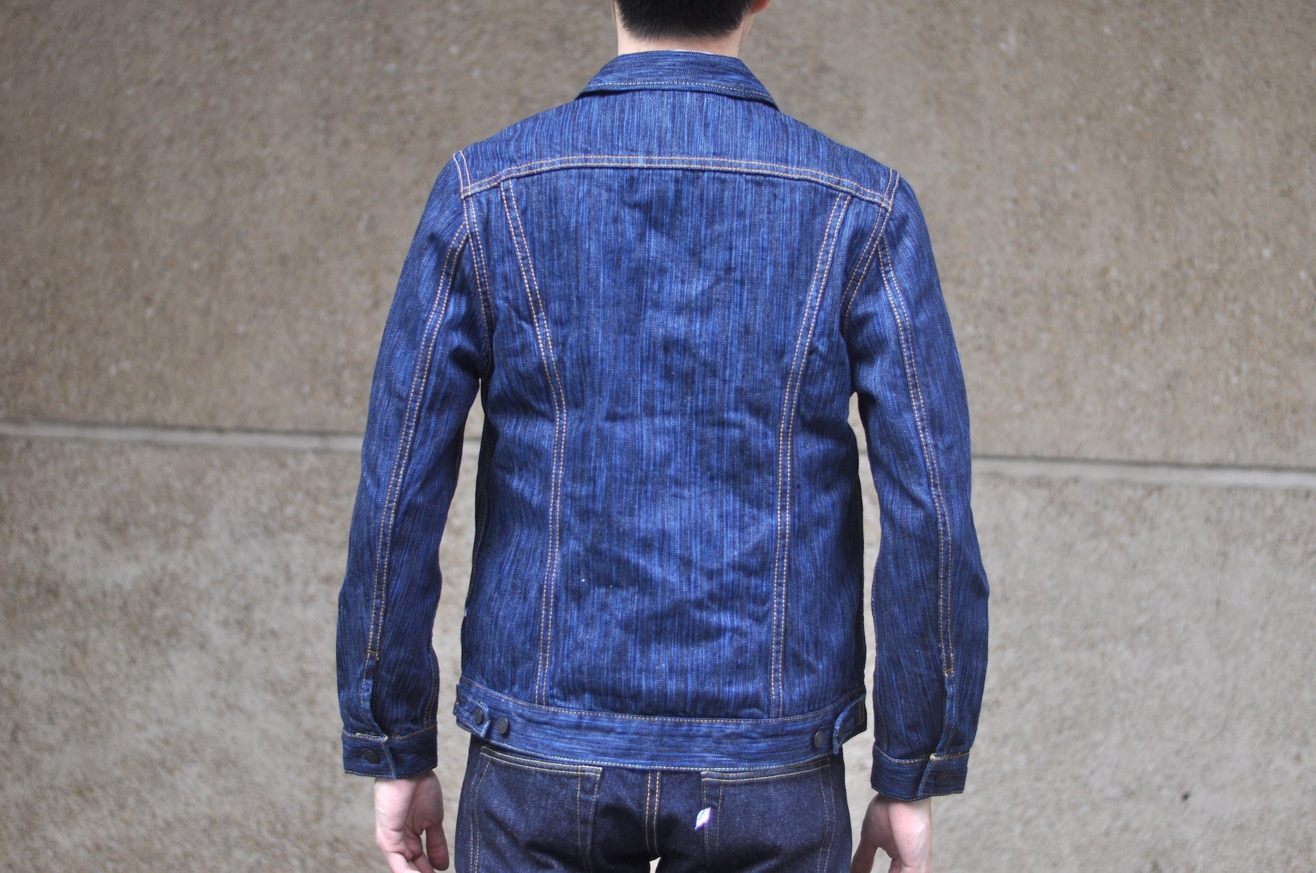 Pure Blue Japan 14.5oz Indigo Dyed “Waterfall” Type 2 Denim Jacket (Daylight)