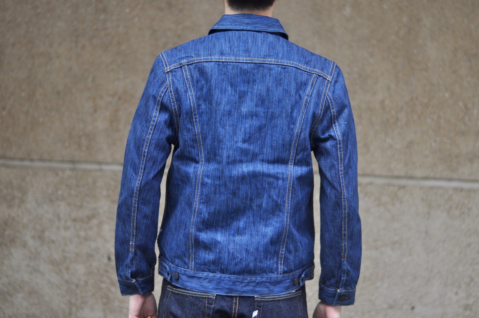 Pure Blue Japan 14.5oz Indigo Dyed “Waterfall” Type 2 Denim Jacket (Midnight)