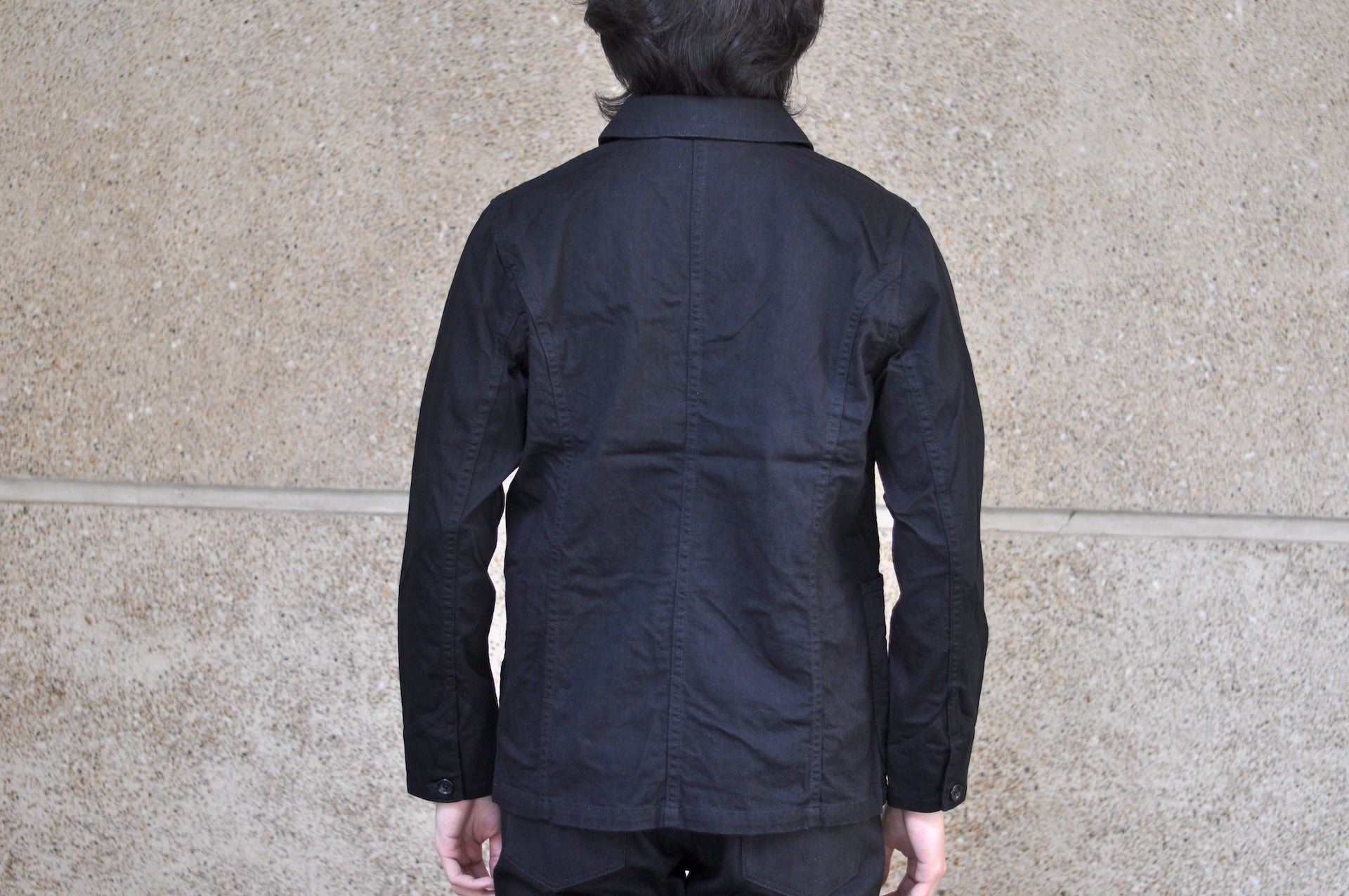 Pure Blue Japan 11oz Stretch Denim Tailored Jacket (Black)