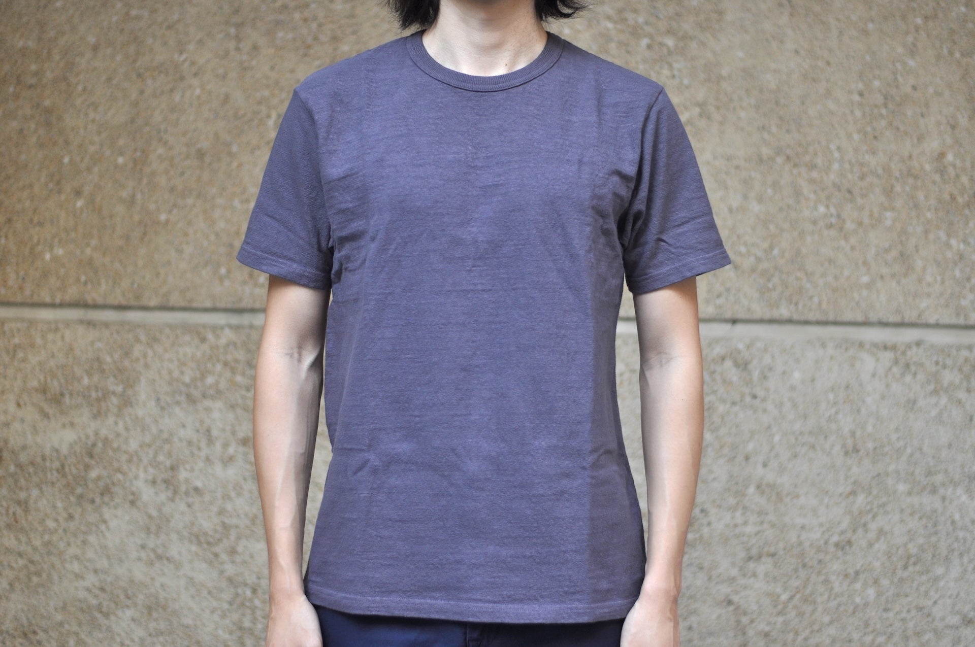UES 9.5oz "NO.8 Slub Nep" Heavyweight Plain Tee (Navy)