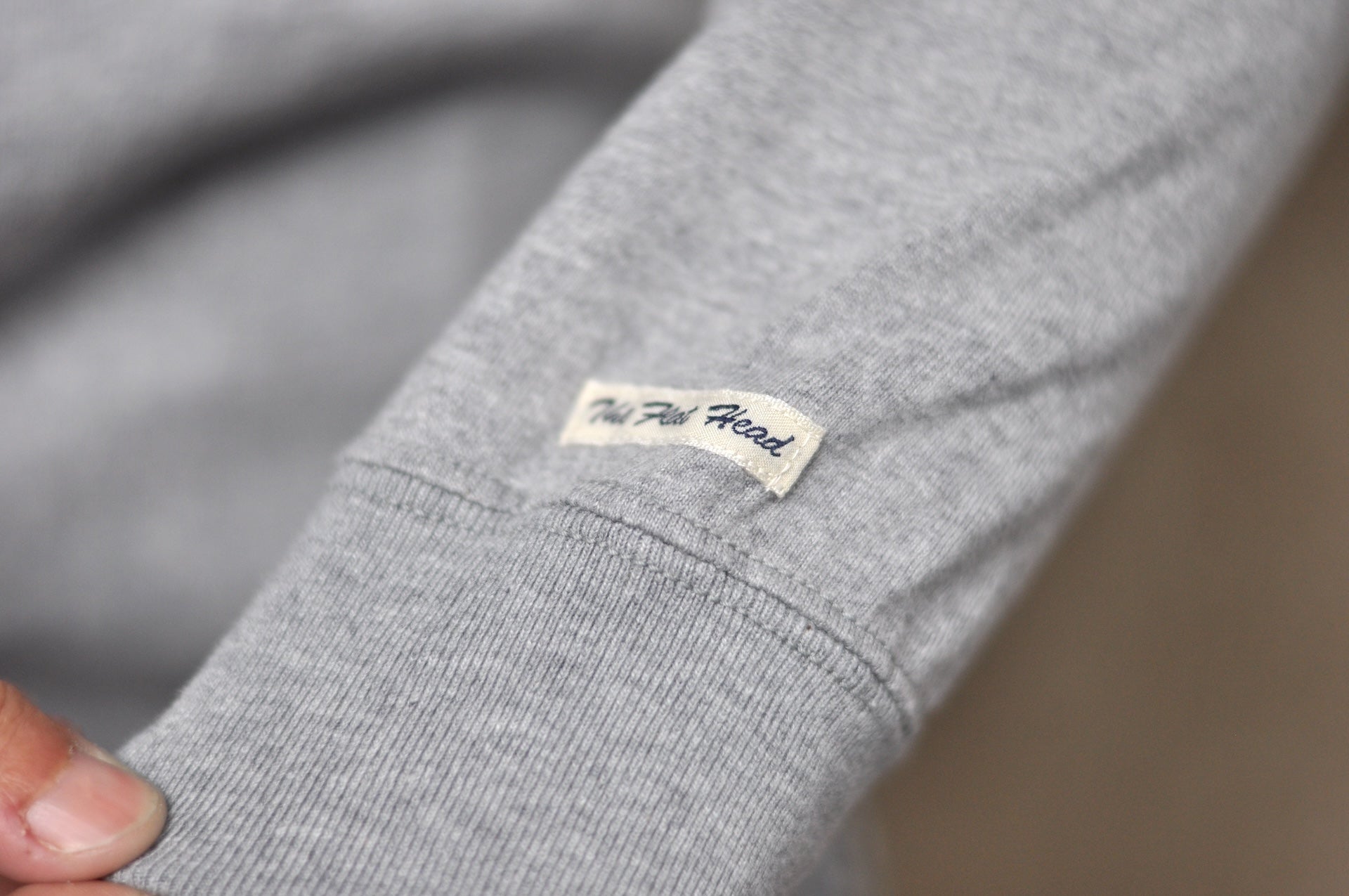 The Flat Head 9oz Loopwheel L/S Plain Tee (Heather Grey)