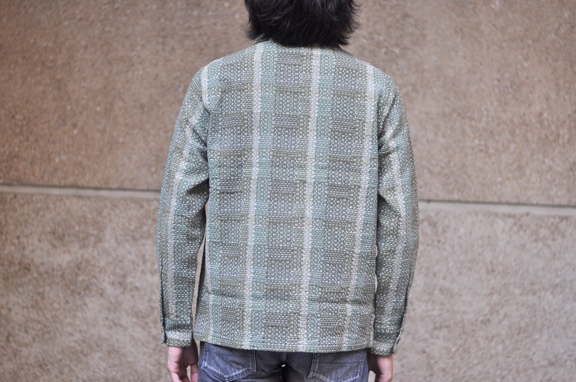 Studio D'Artisan 12oz "Noragi" Sashiko Officer Workshirt (Olive)