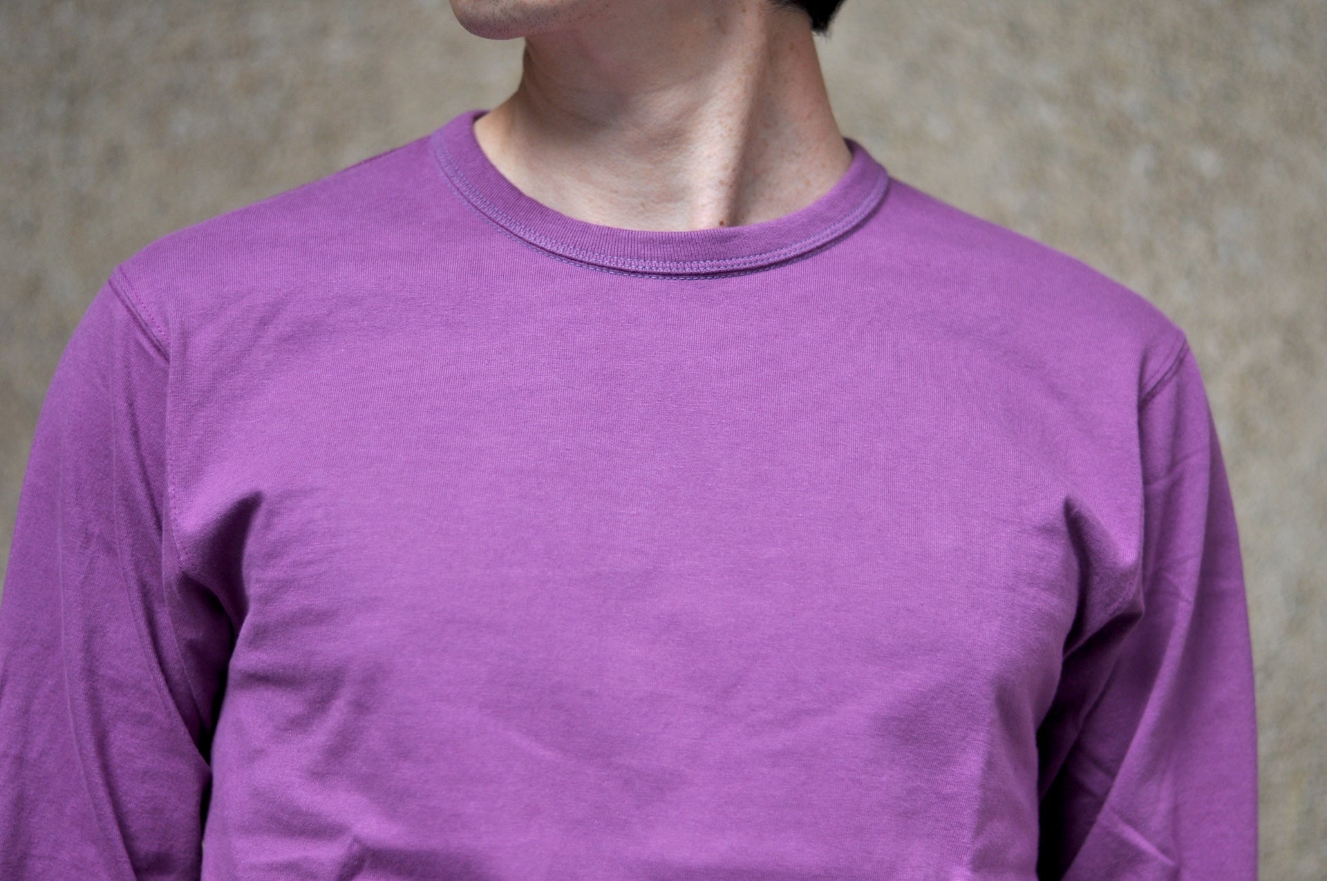 The Flat Head 9oz Loopwheel L/S Plain Tee (Purple)