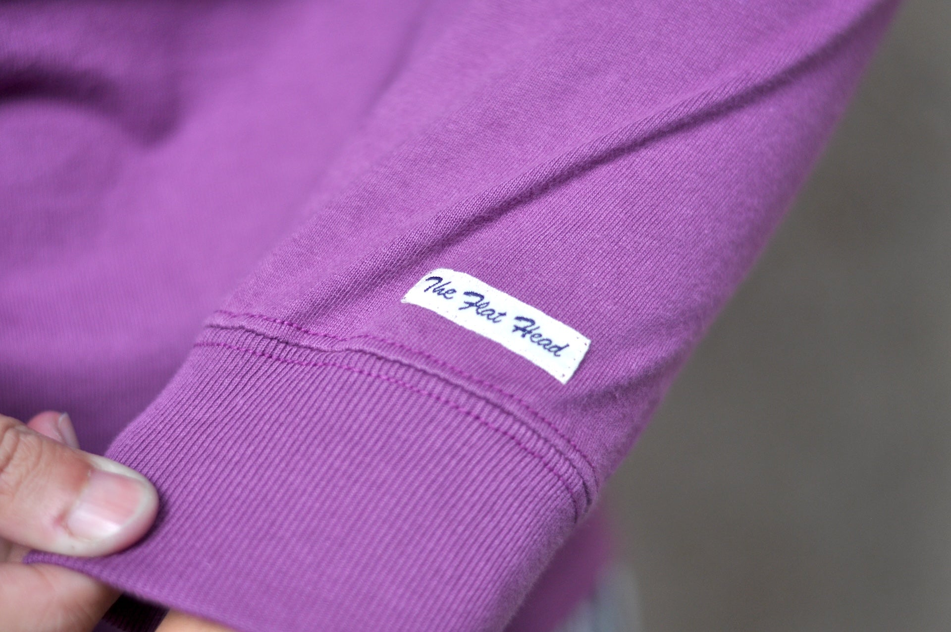 The Flat Head 9oz Loopwheel L/S Plain Tee (Purple)