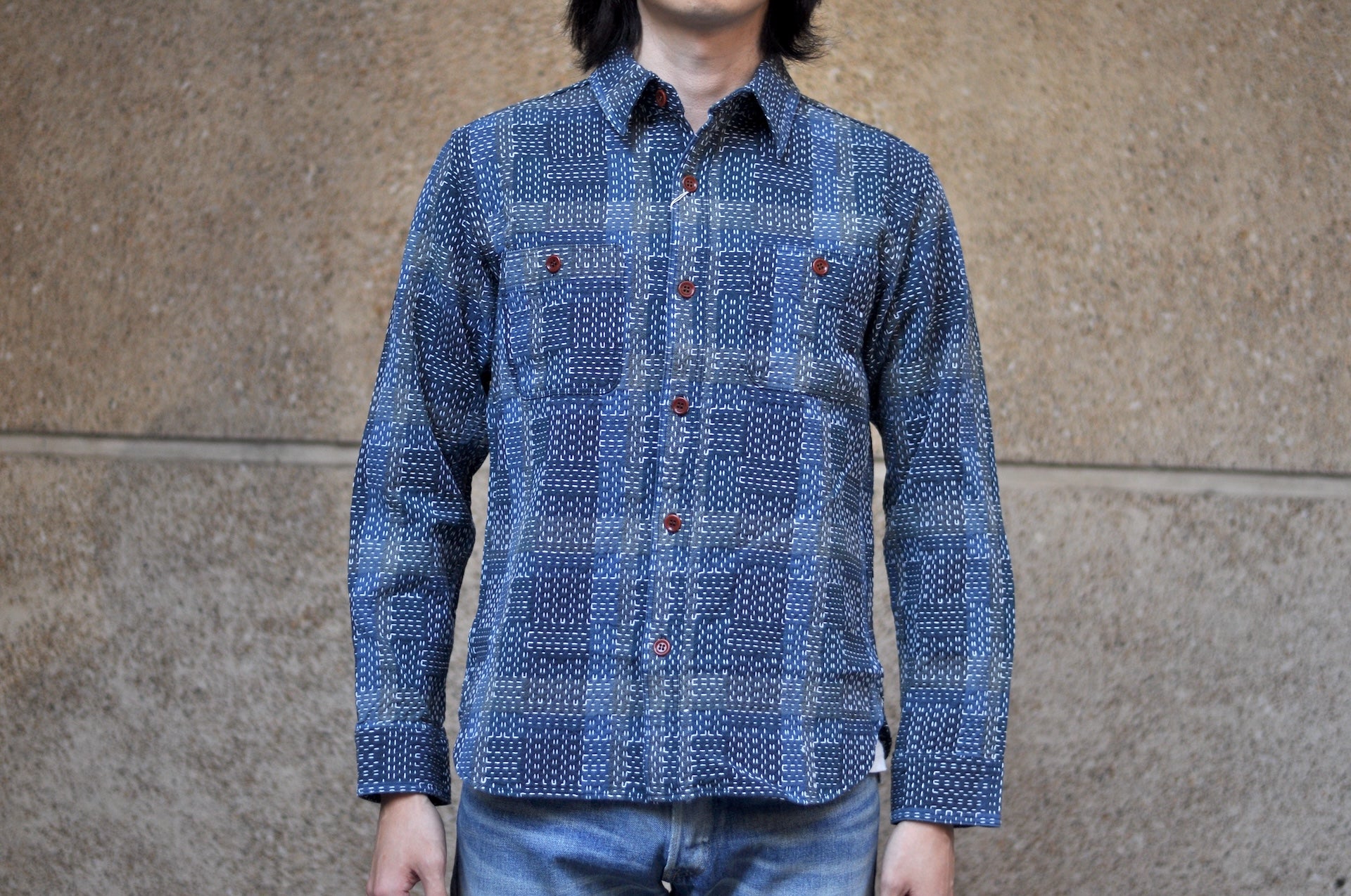 Studio D'Artisan 12oz "Noragi" Sashiko Workshirt (Indigo)