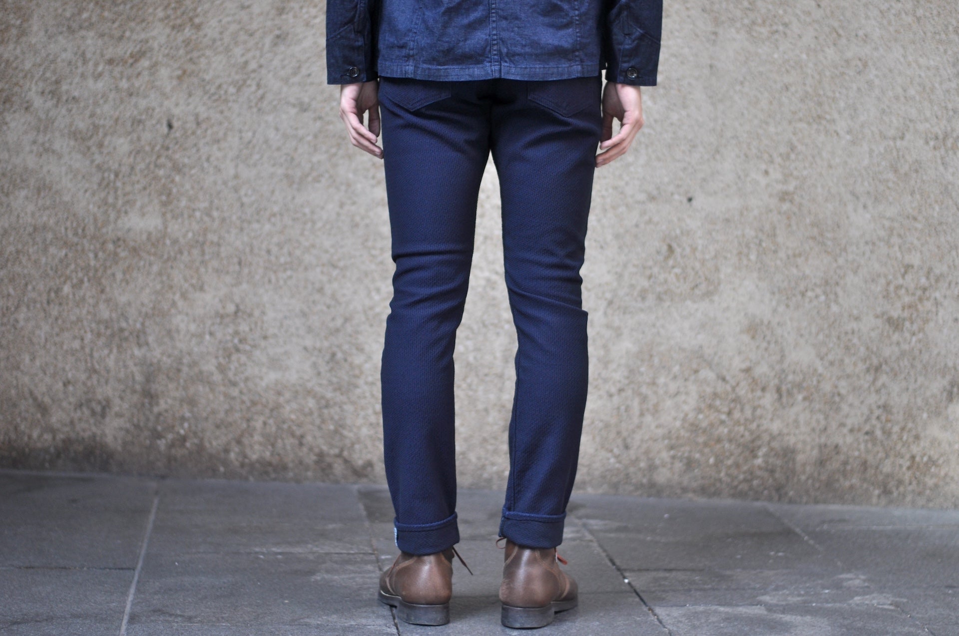 Pure Blue Japan 12.5oz "Double-Warps" Sashiko Trousers (Indigo X Black)