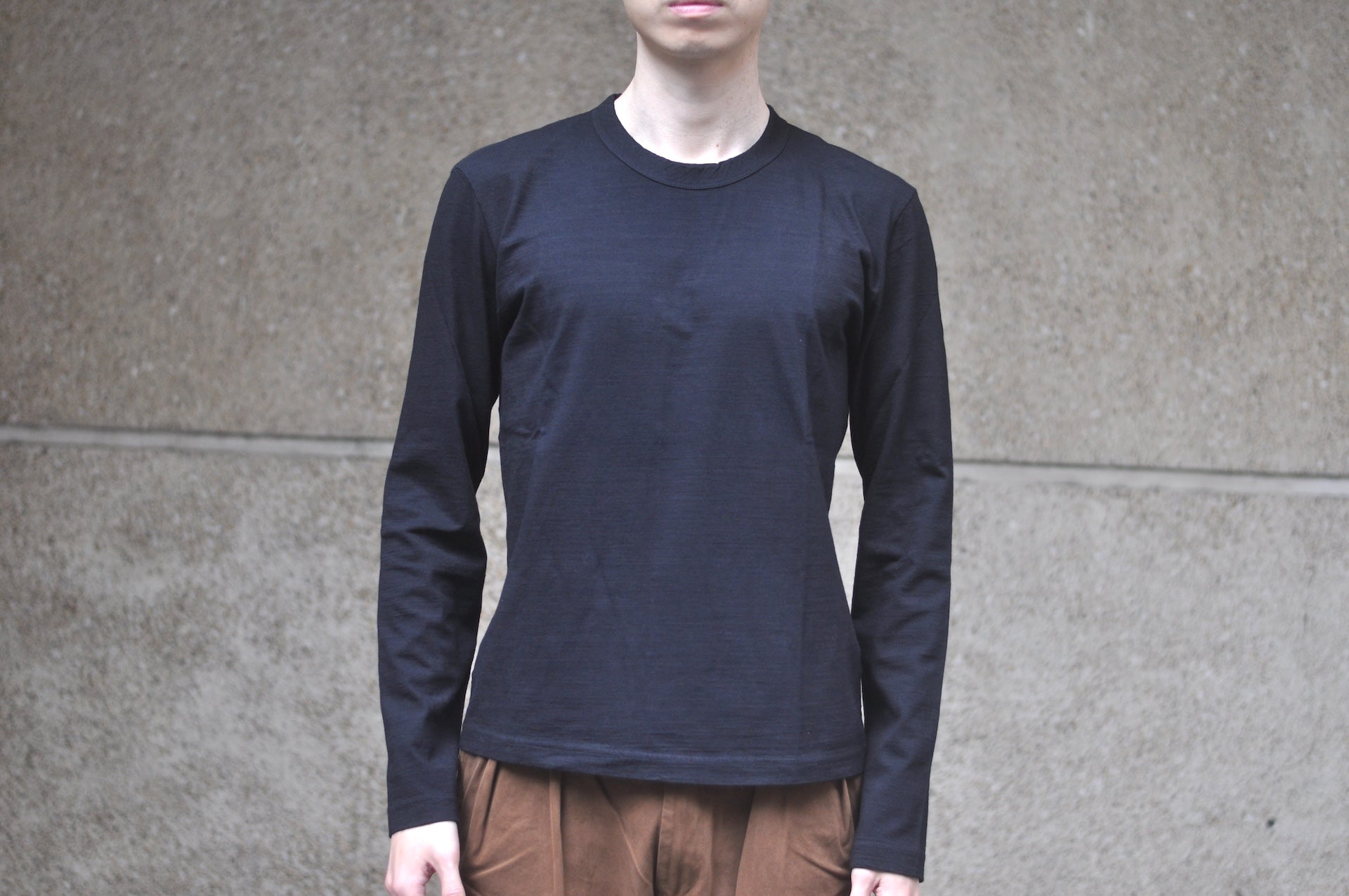 Pure Blue Japan 6.5oz "Signature" Indigo Dyed L/S Tee (Black X Indigo)