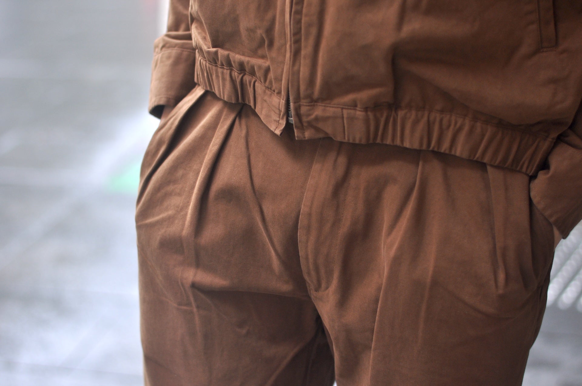 Sugar & Co. “Ivy Senior” Moleskin Loose-Straight Chino Trousers (Brown)