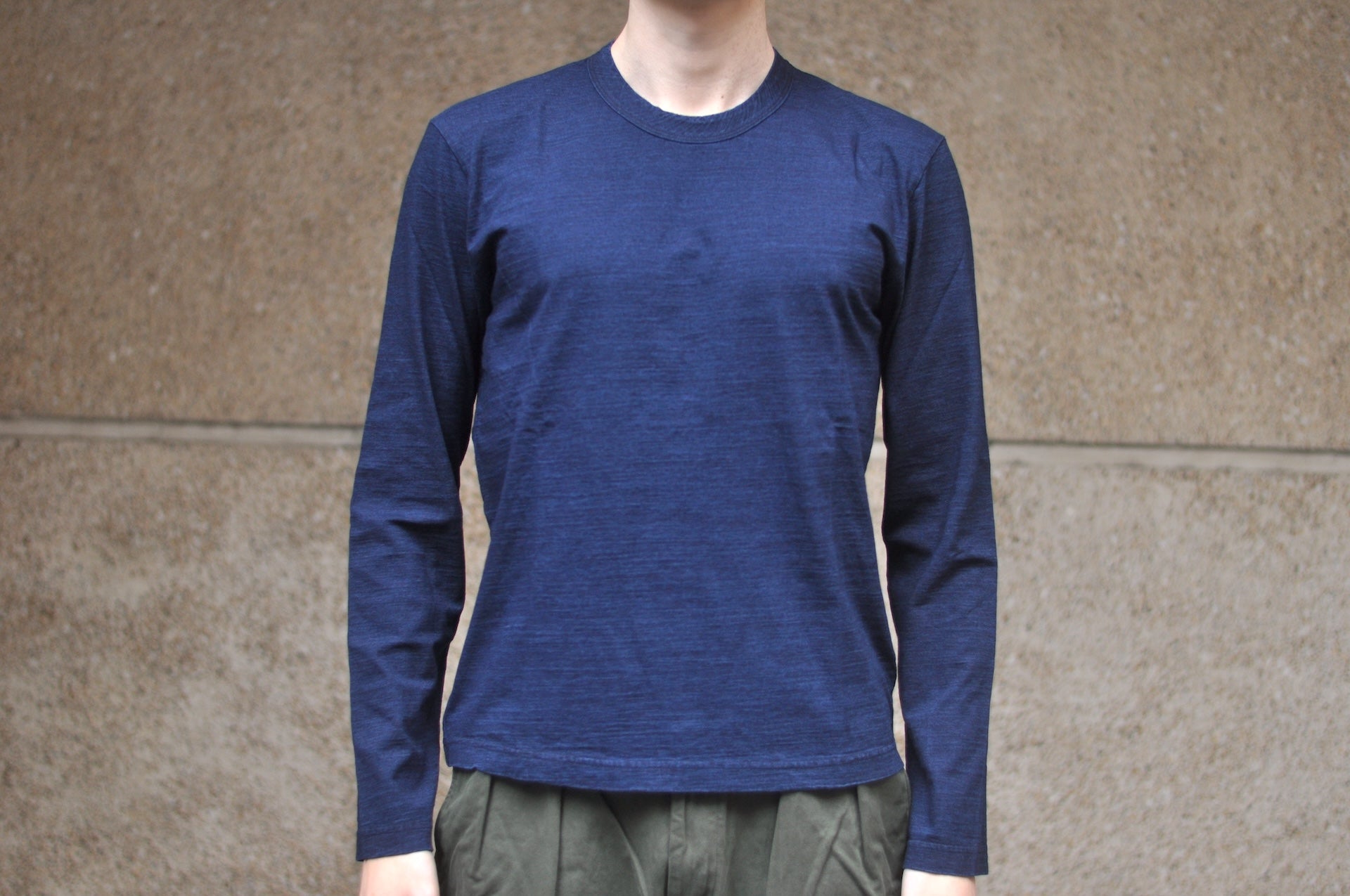 Pure Blue Japan 6.5oz "Signature" Indigo Dyed L/S Tee (Grand Indigo)