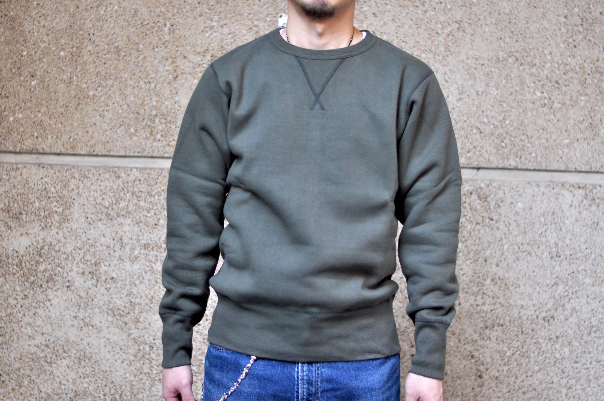 Unique Garment 12oz 'Pioneer' Loopwheeled Sweatshirt (Desert Olive)