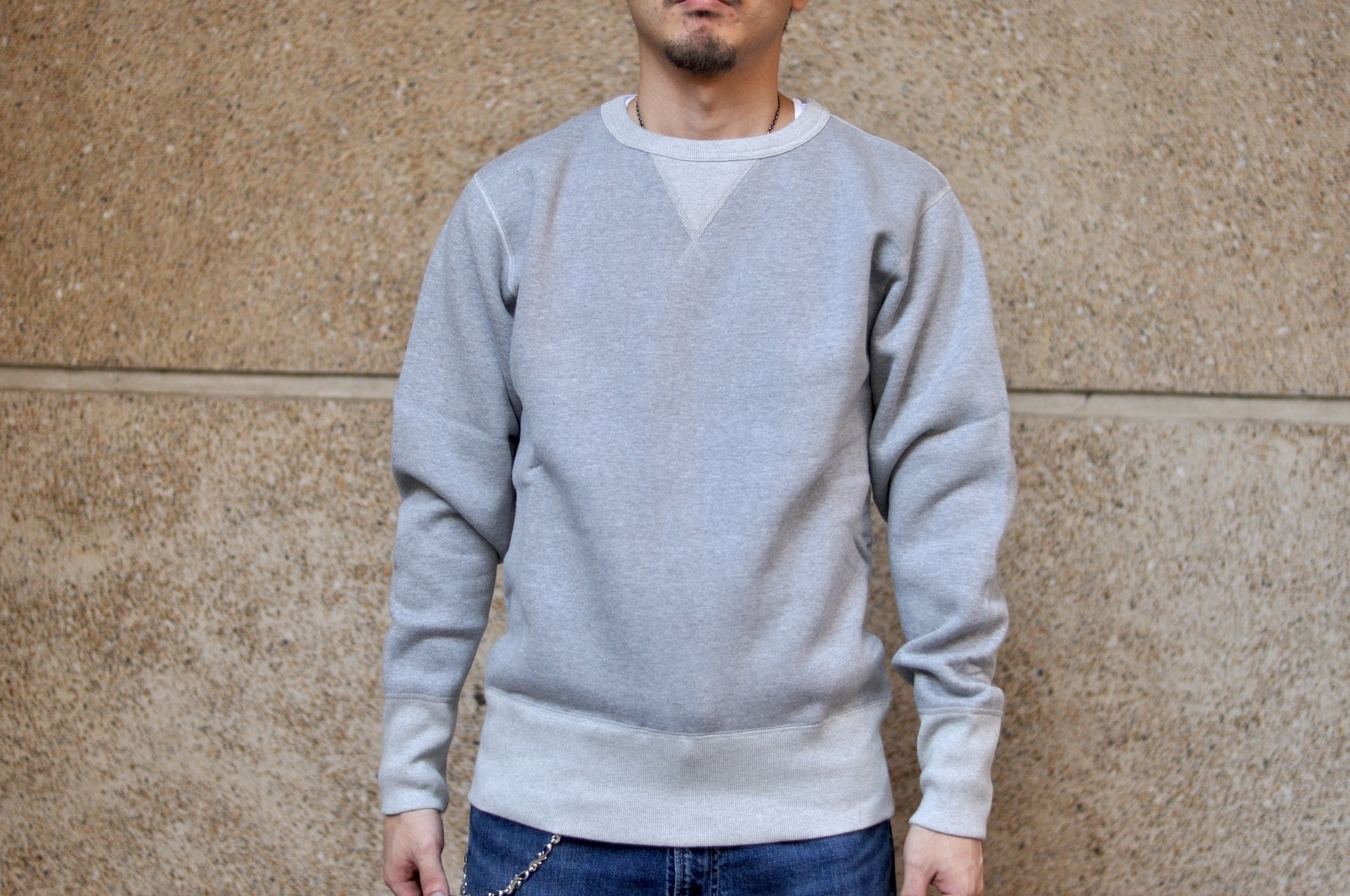 Unique Garment 12oz 'Pioneer' Loopwheeled Sweatshirt (Heather Grey)